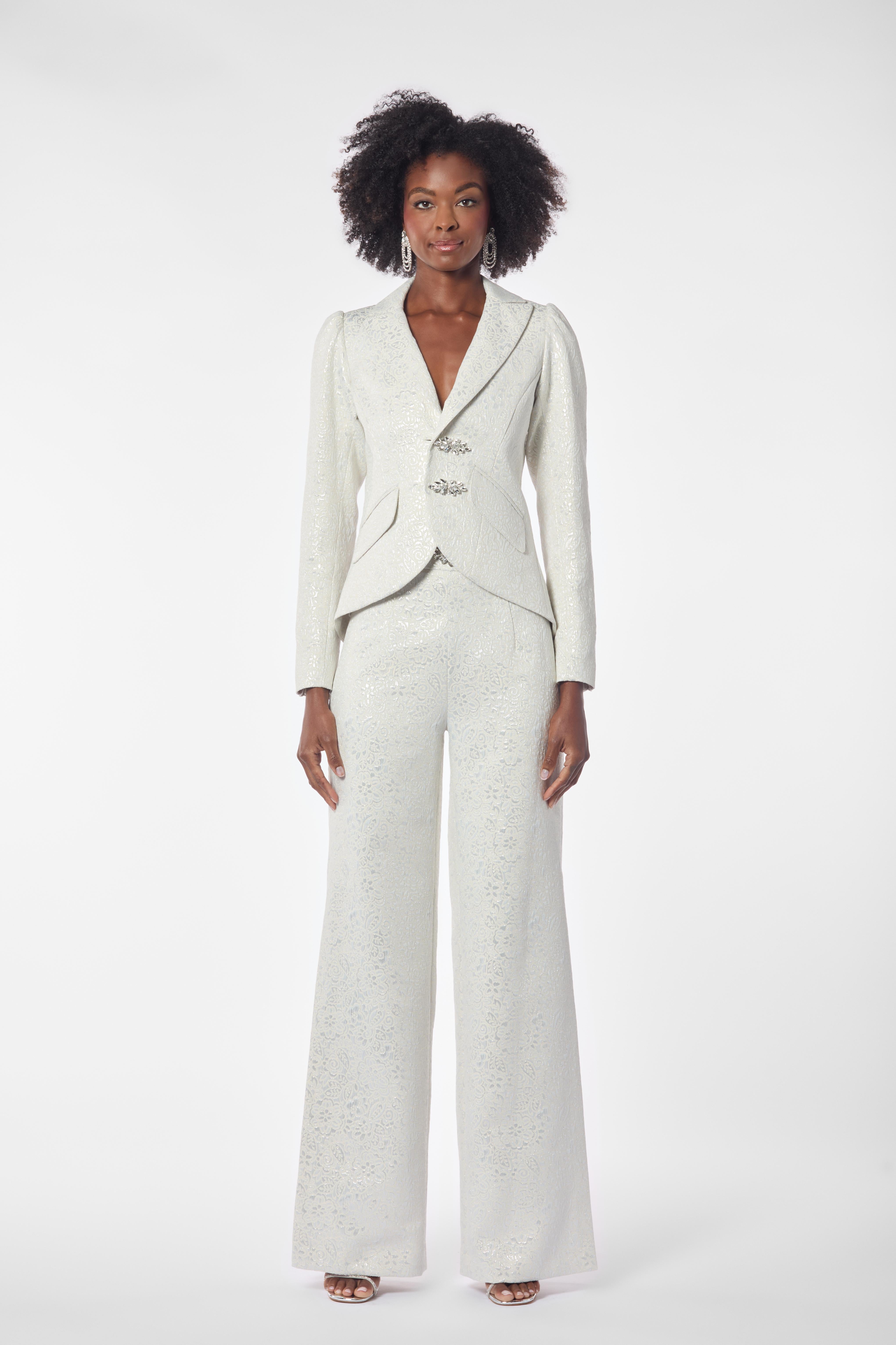 Metallic Brocade Fitted Jacket