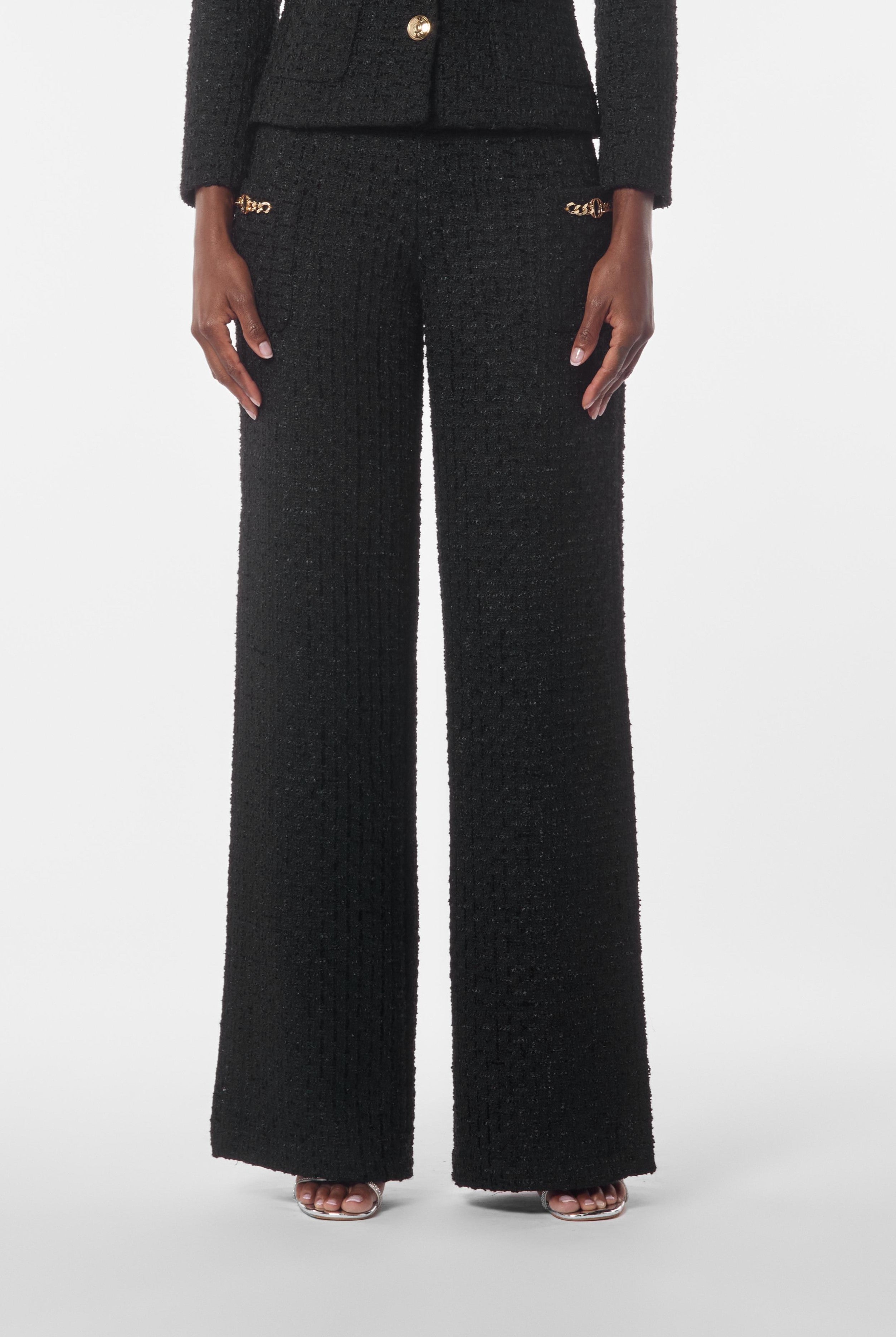 Boucle Side Slit Pants