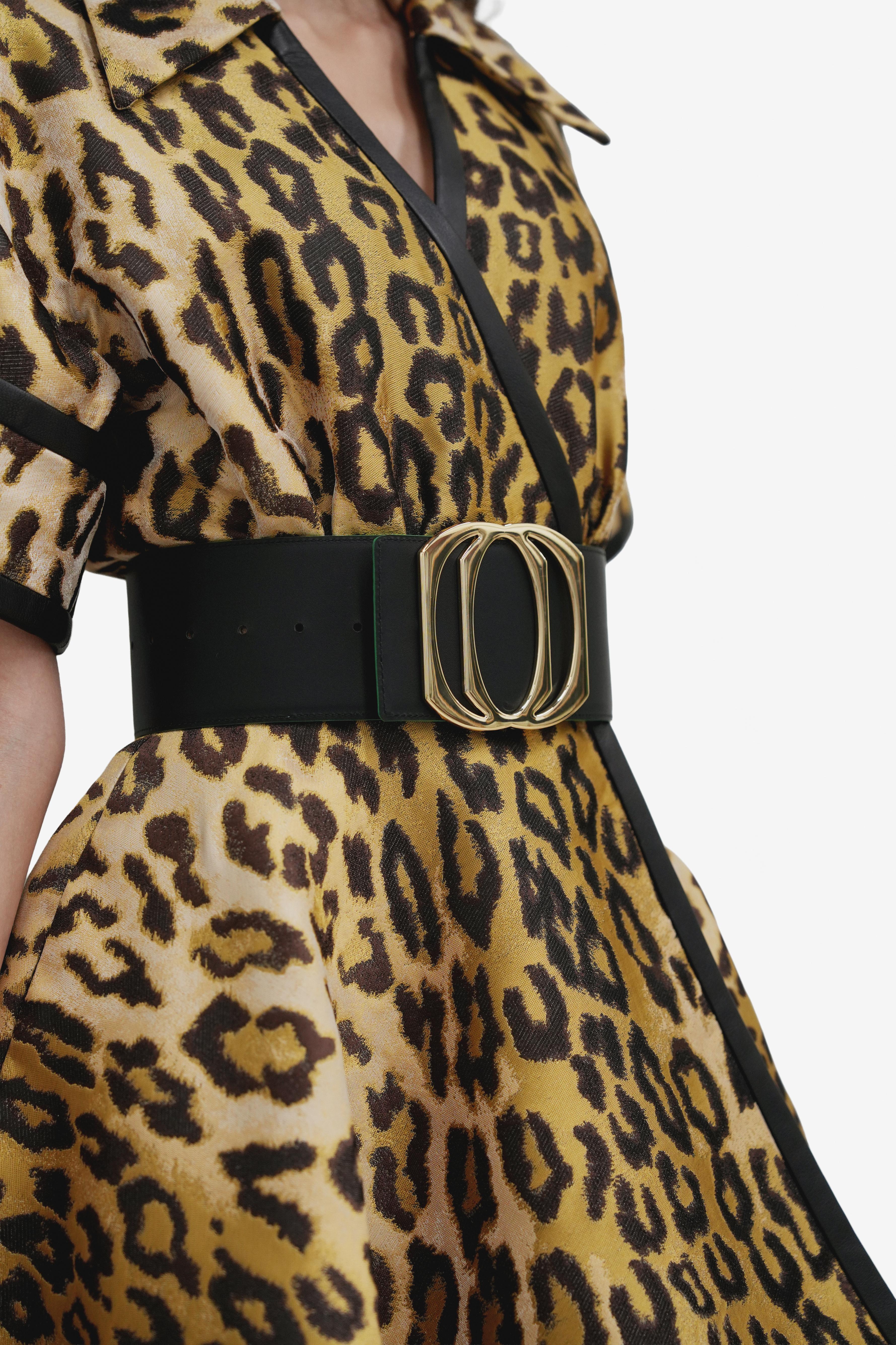 Leopard Mikado Mini Dress