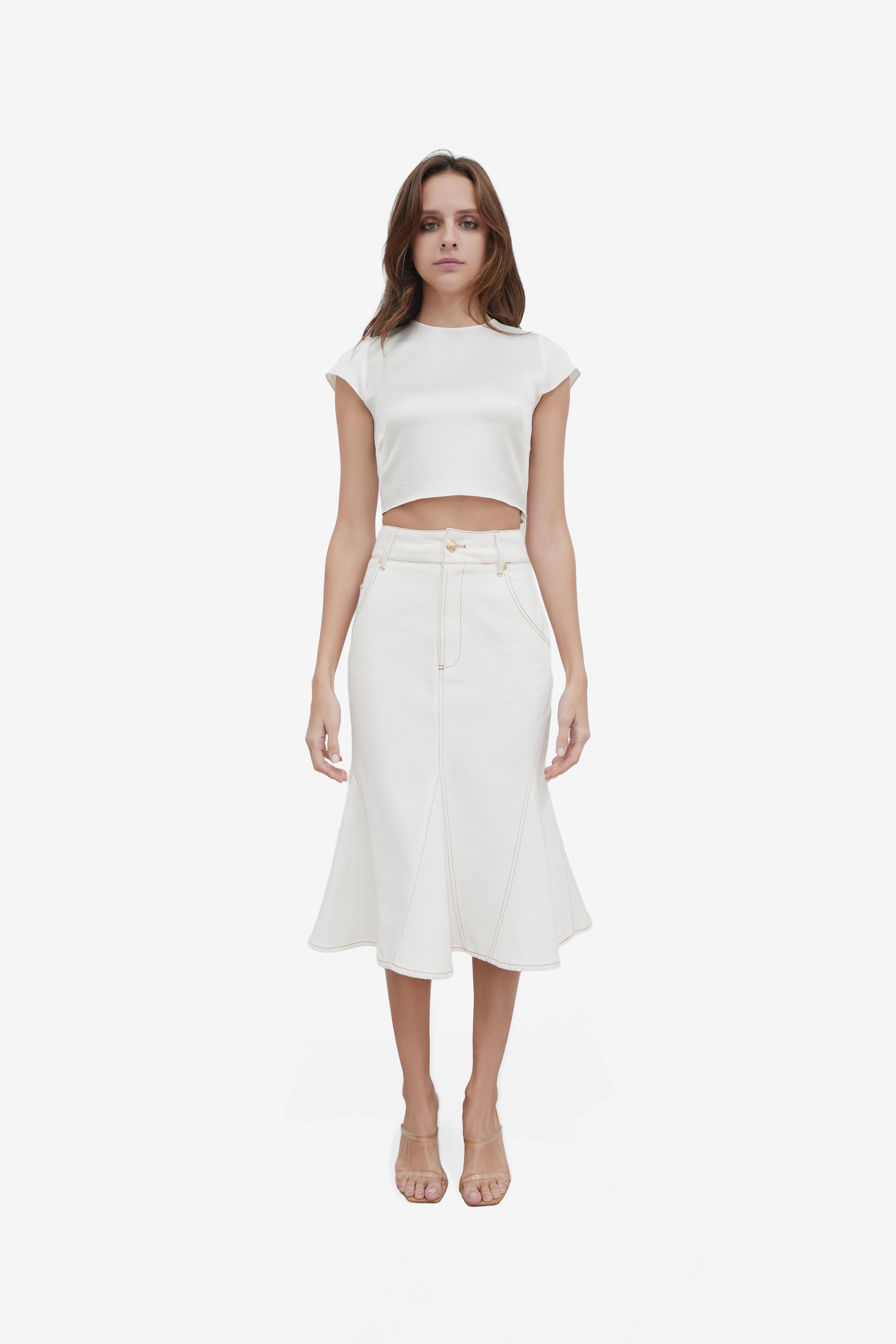 Denim mermaid Flare Skirt