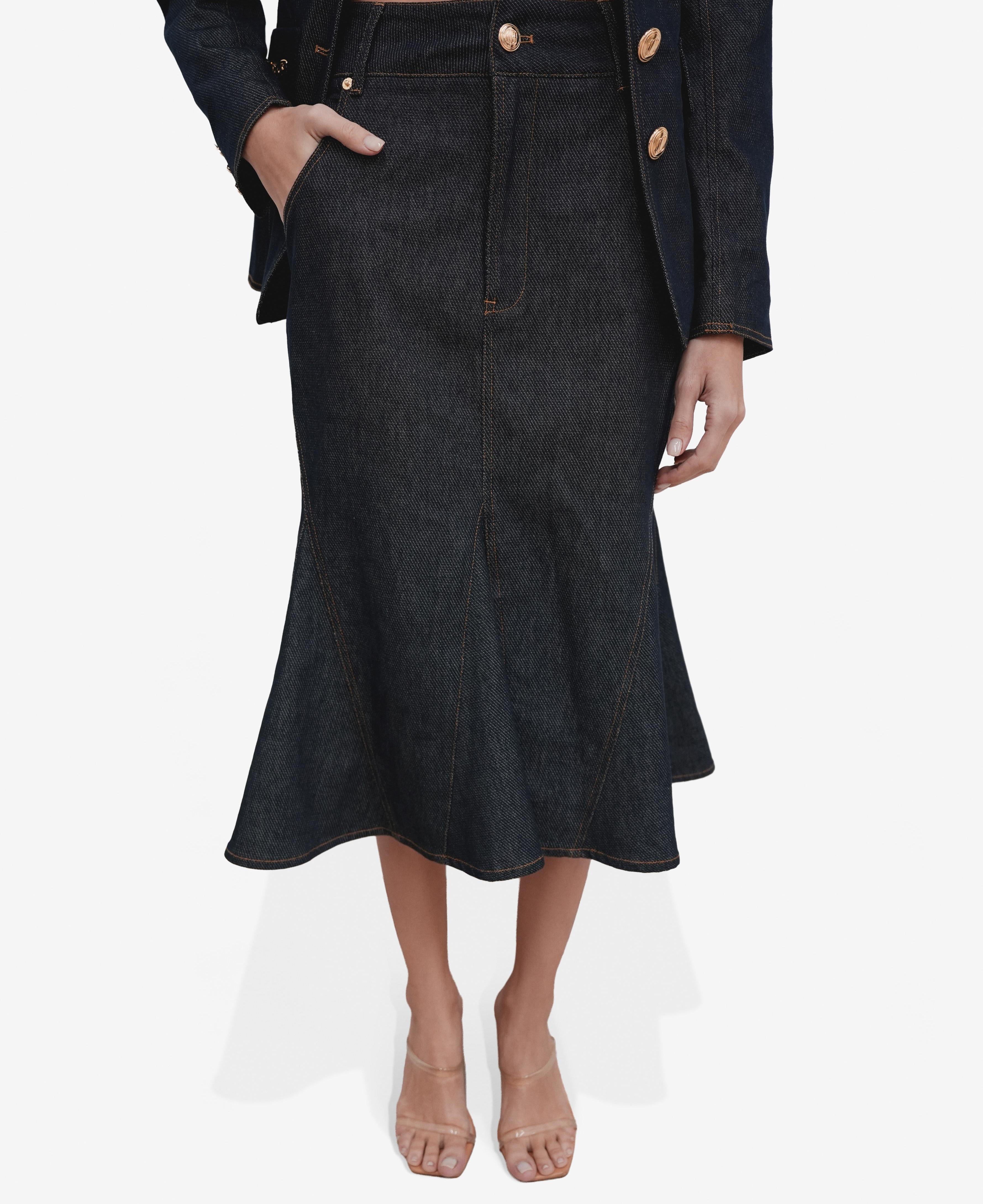 Denim mermaid Flare Skirt