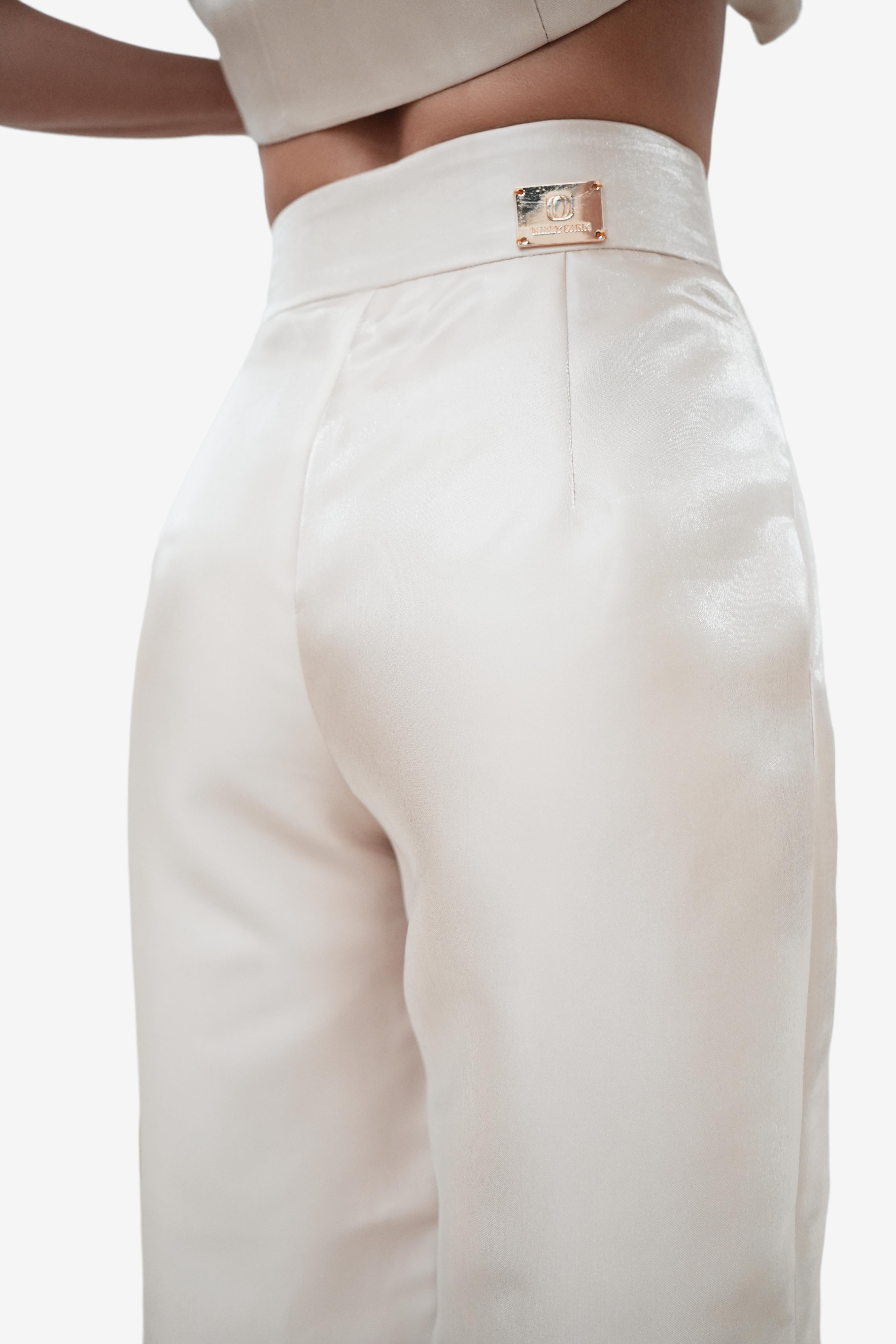 High-Waisted Mikado Wide-Leg Pants