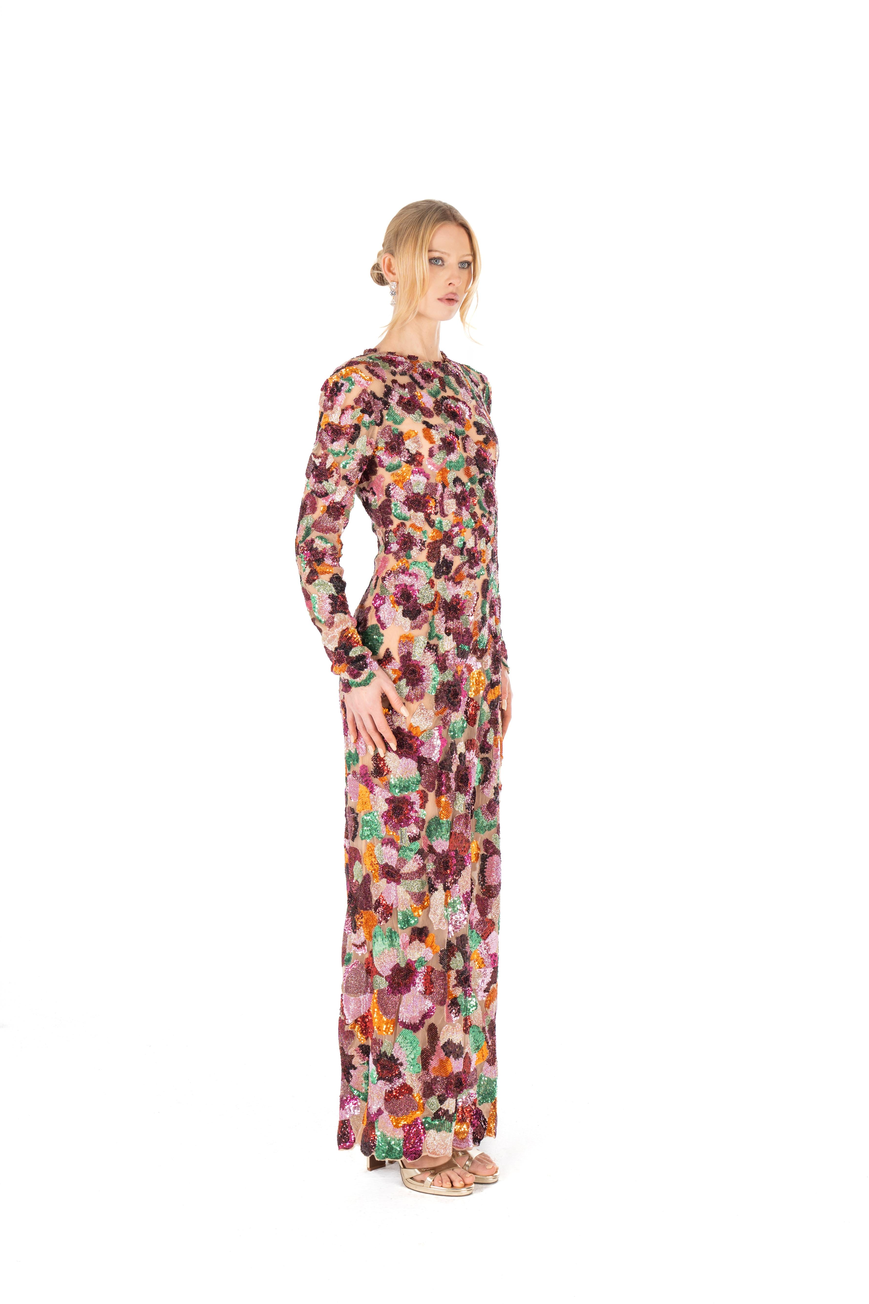 Embroidered Poppy Bloom Gown