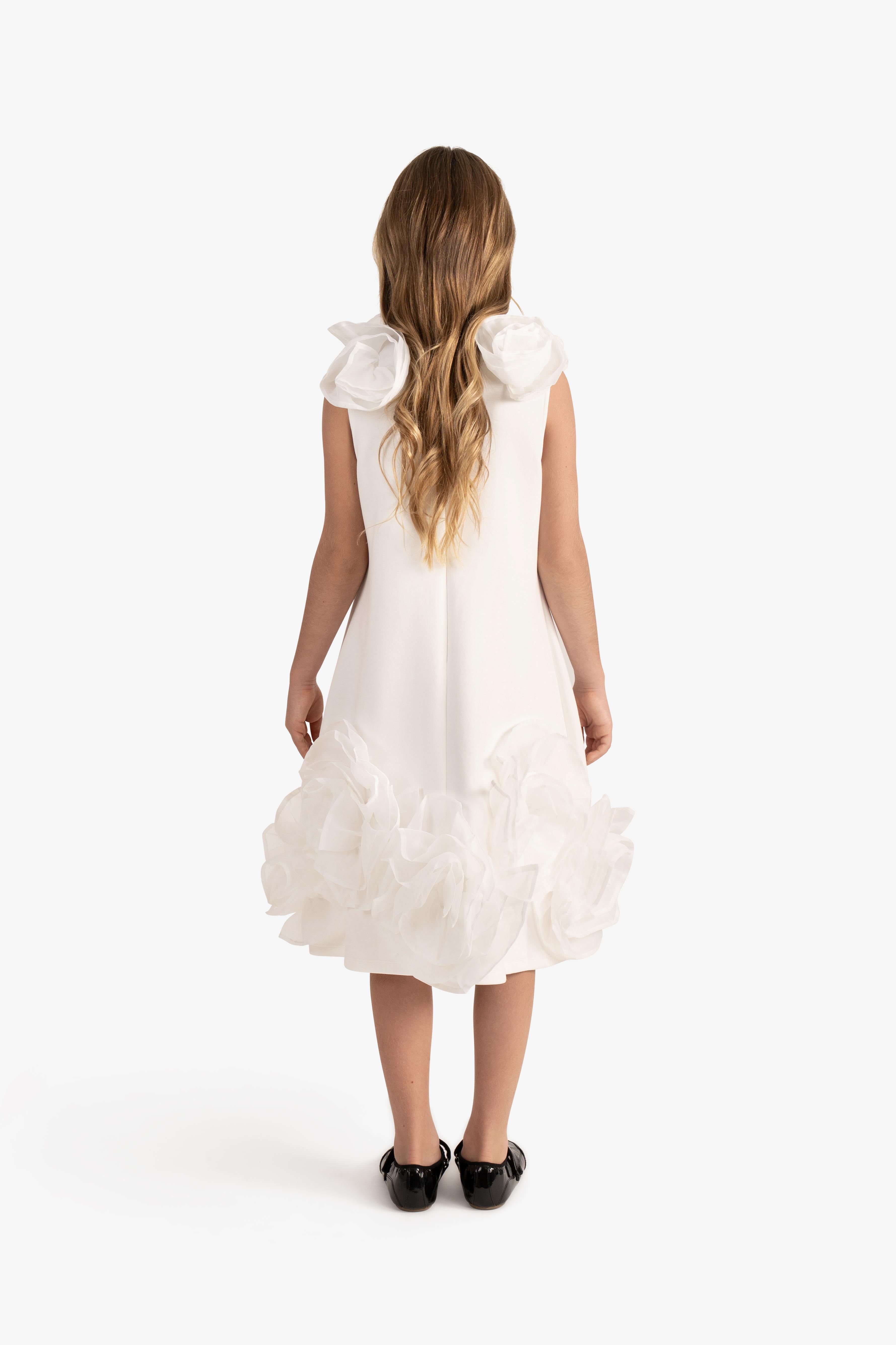Organza ruffled flower dress
