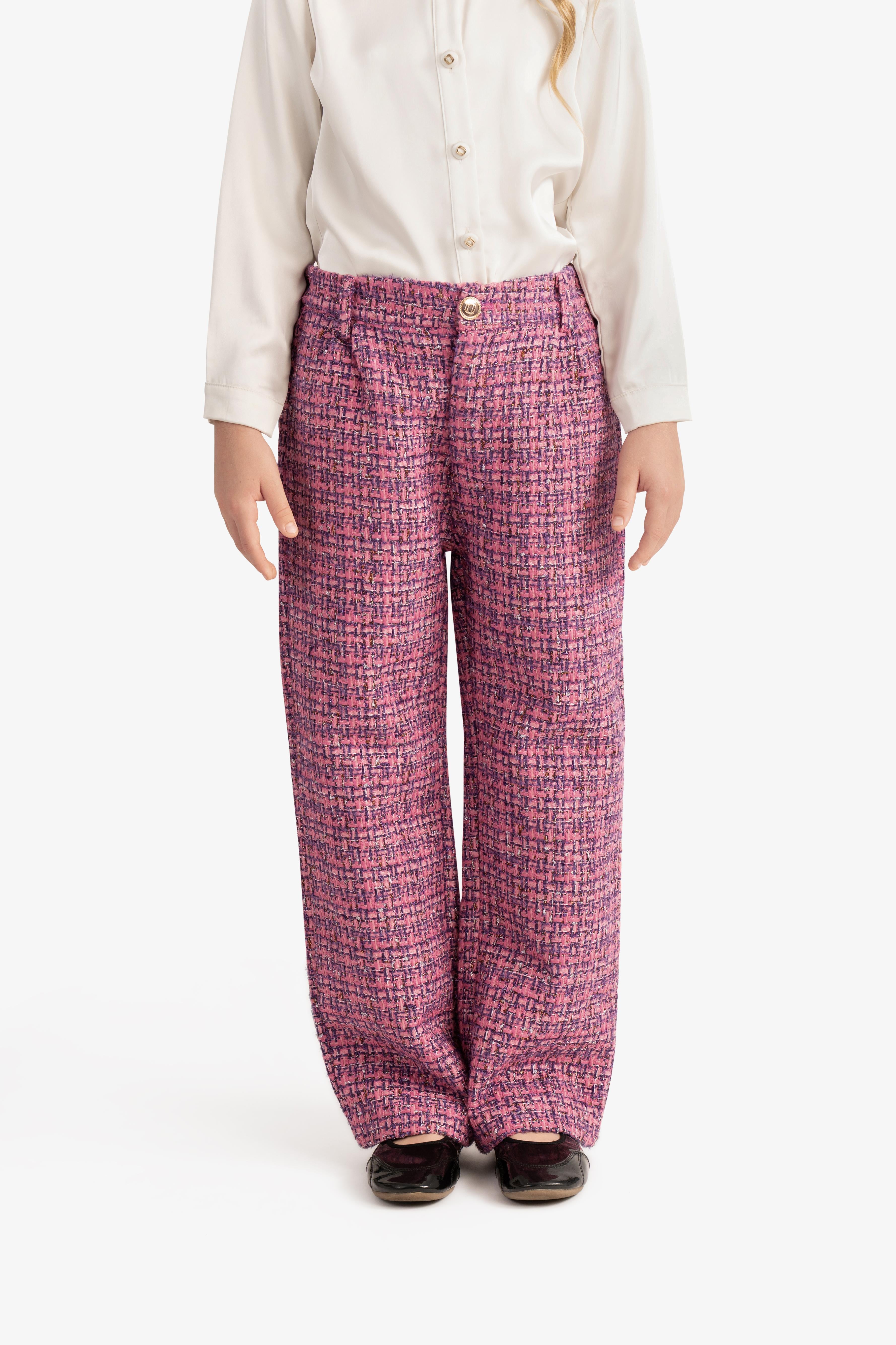 Sequin-Embroidered Bouclé Pants