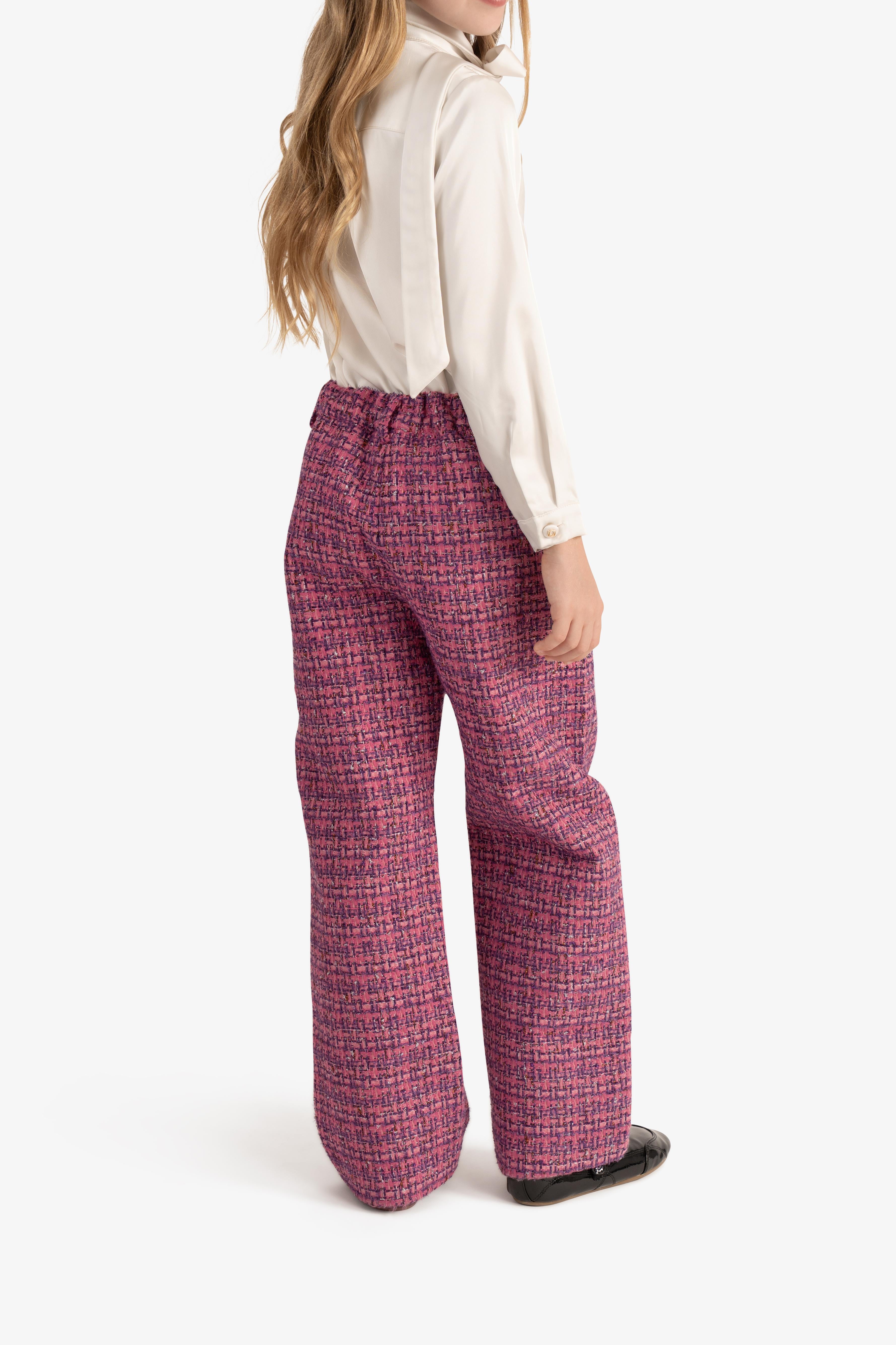 Sequin-Embroidered Bouclé Pants