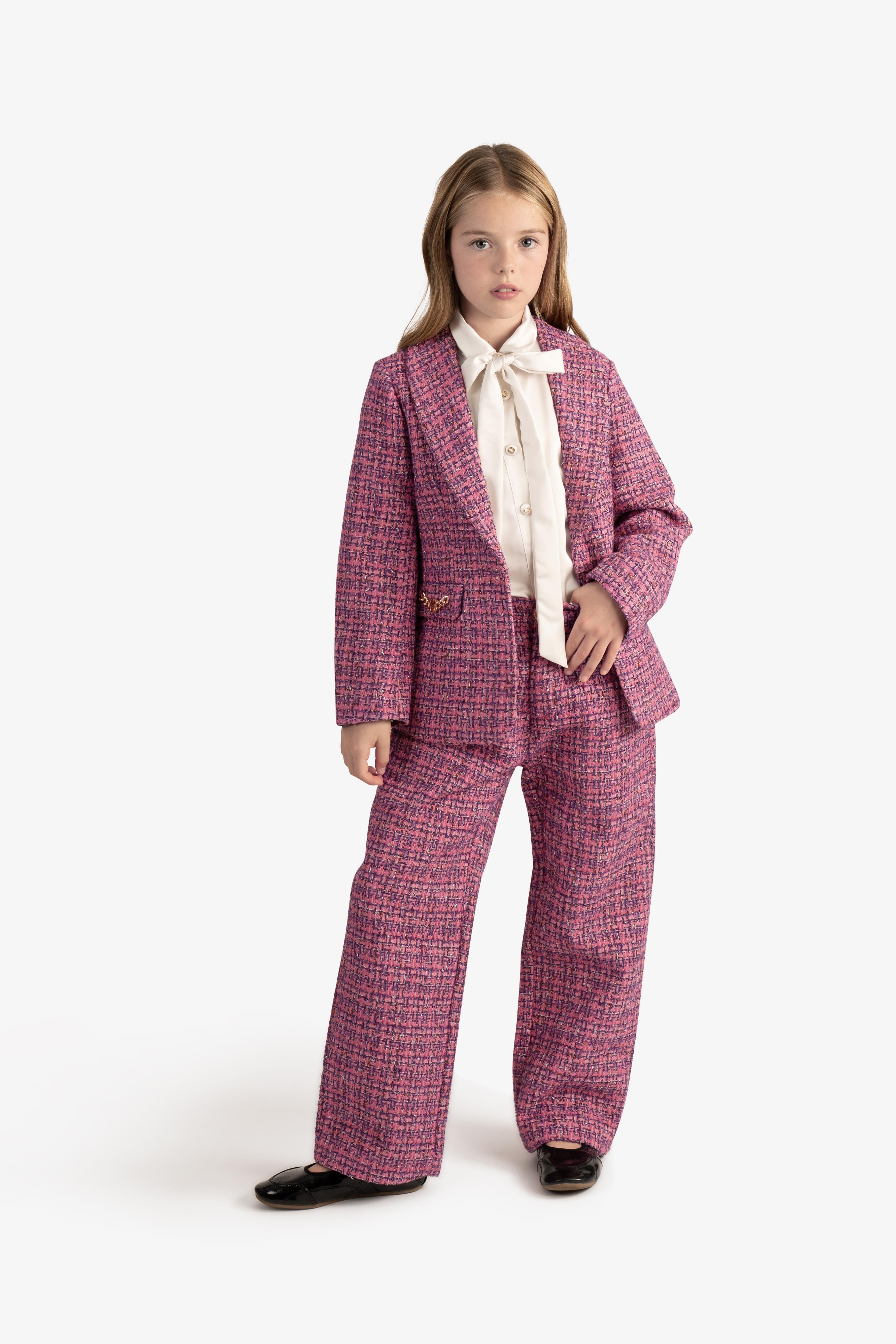 Sequin-Embroidered Bouclé Pants