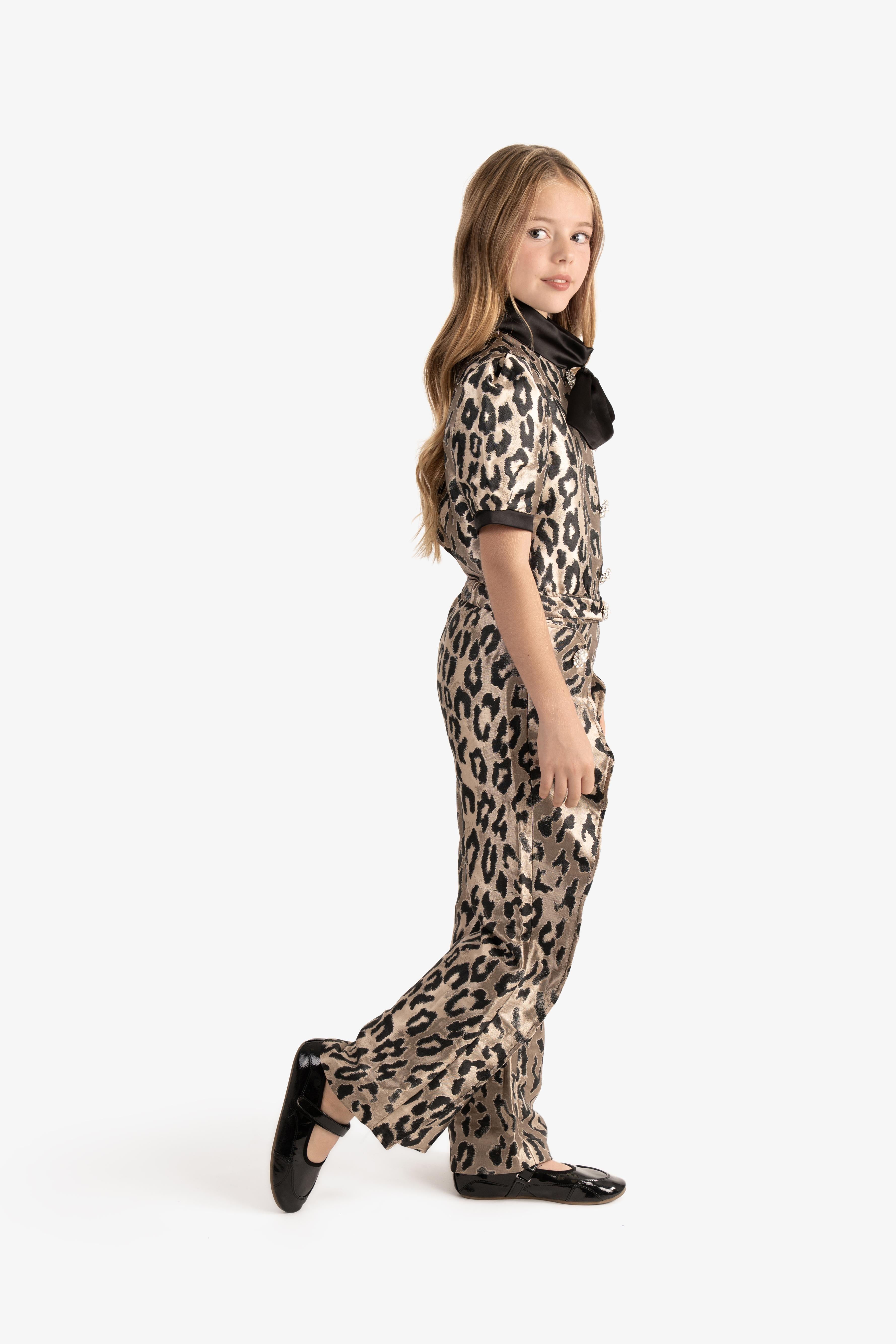 Metallic Leopard jacquard Pants