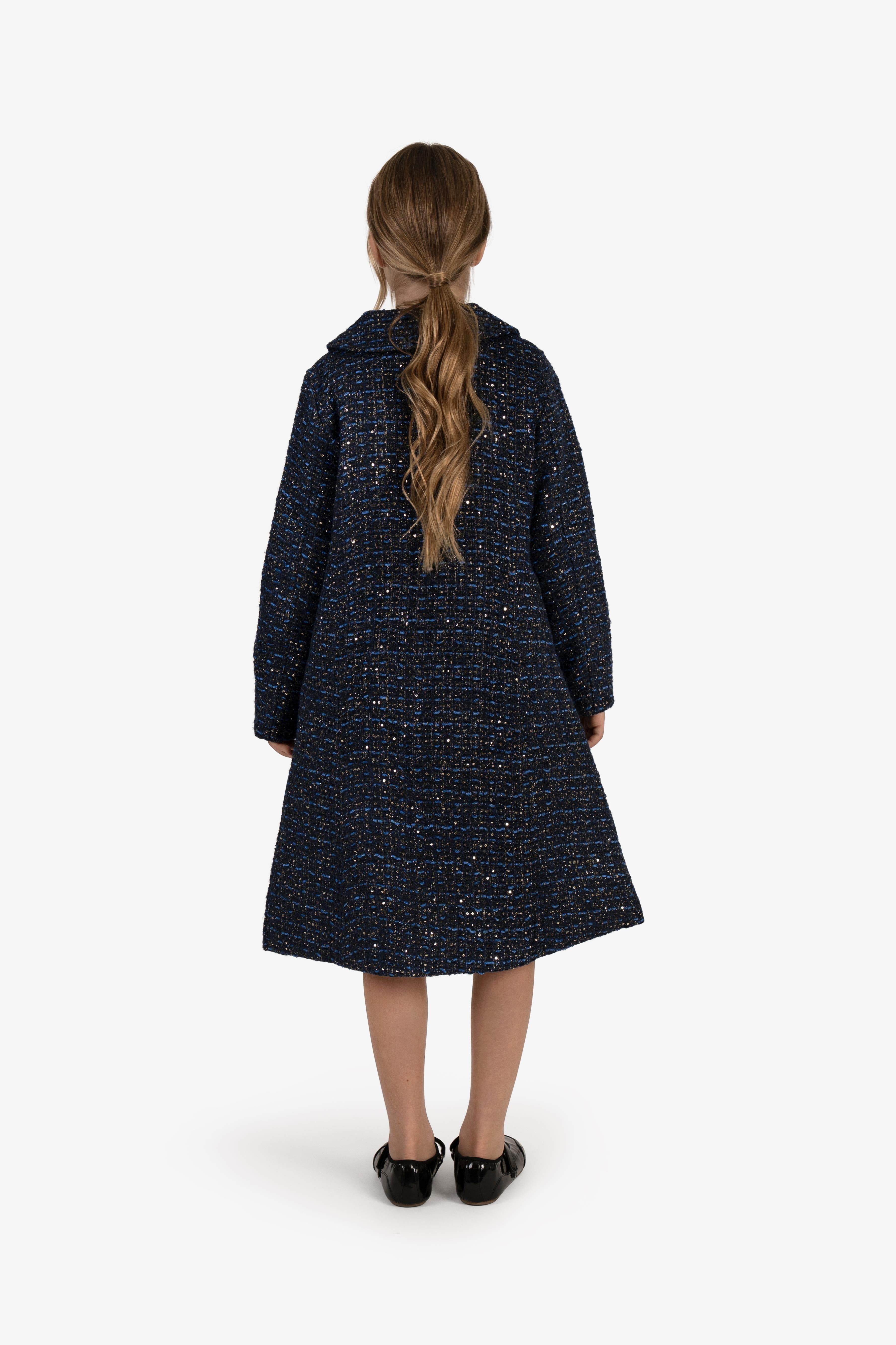 Embroidered sequin Bouclé coat