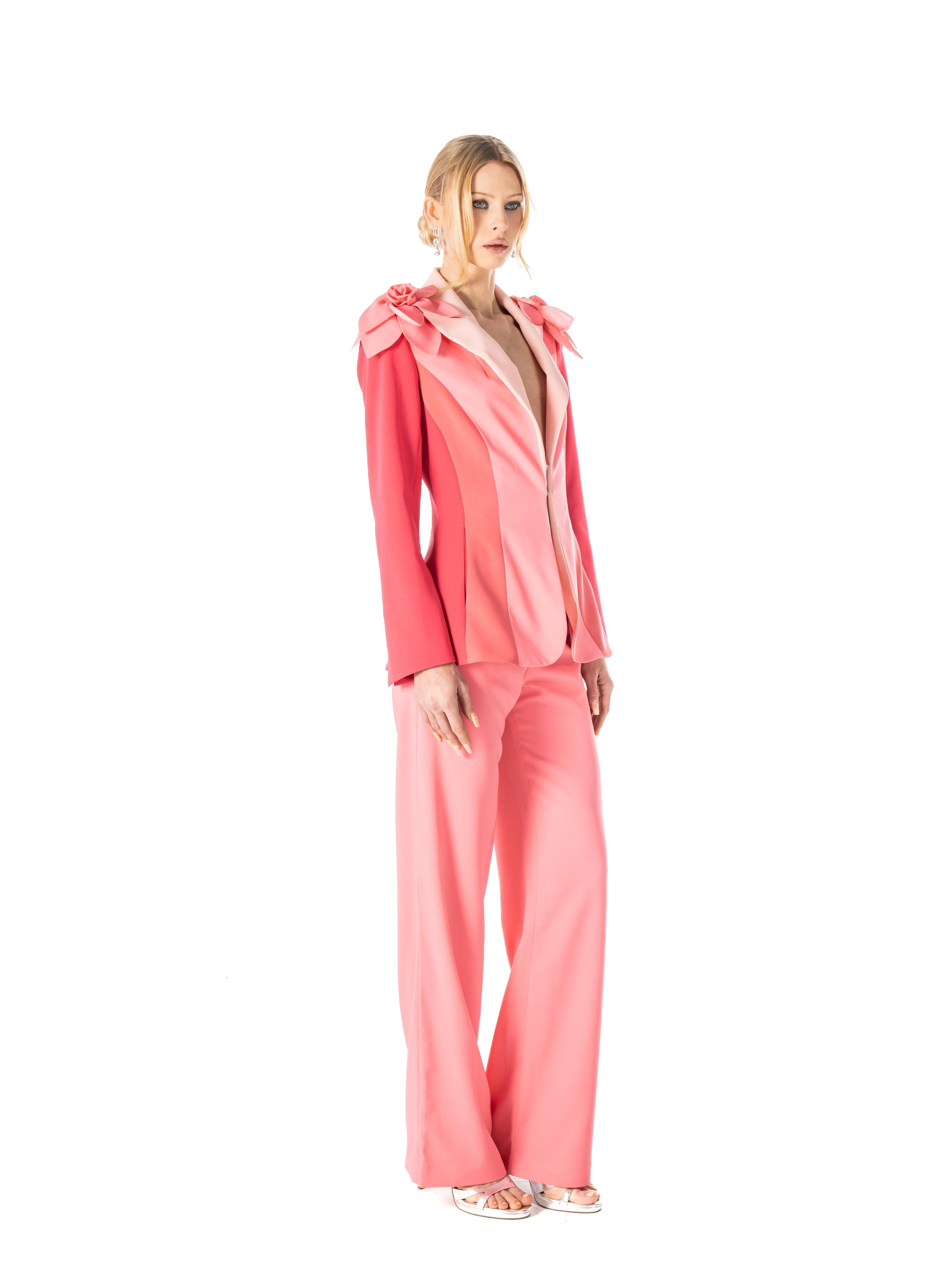 Floral Tailored Fitted Crepe Jacket