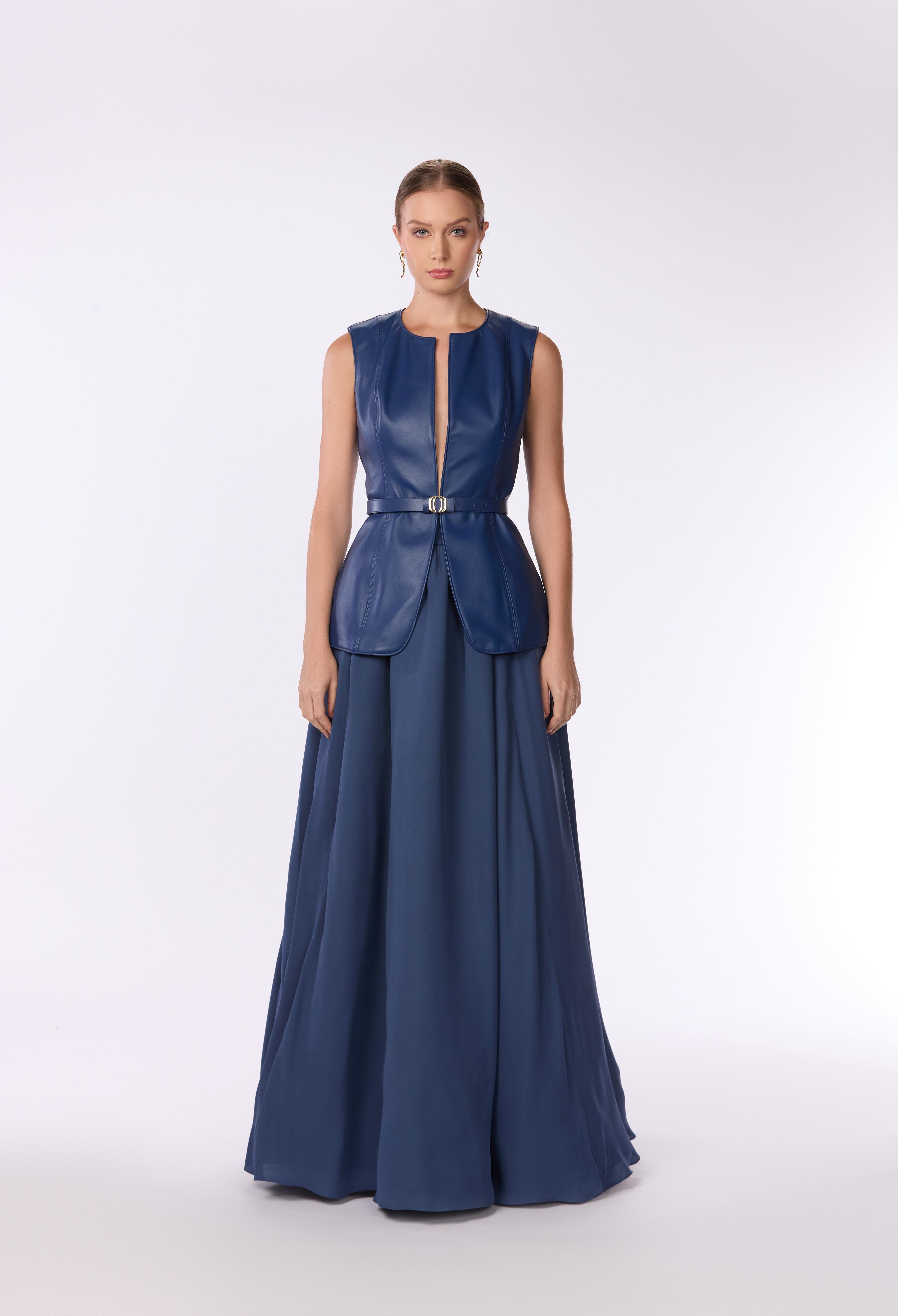 High-Waisted Silk Georgette Maxi Skirt