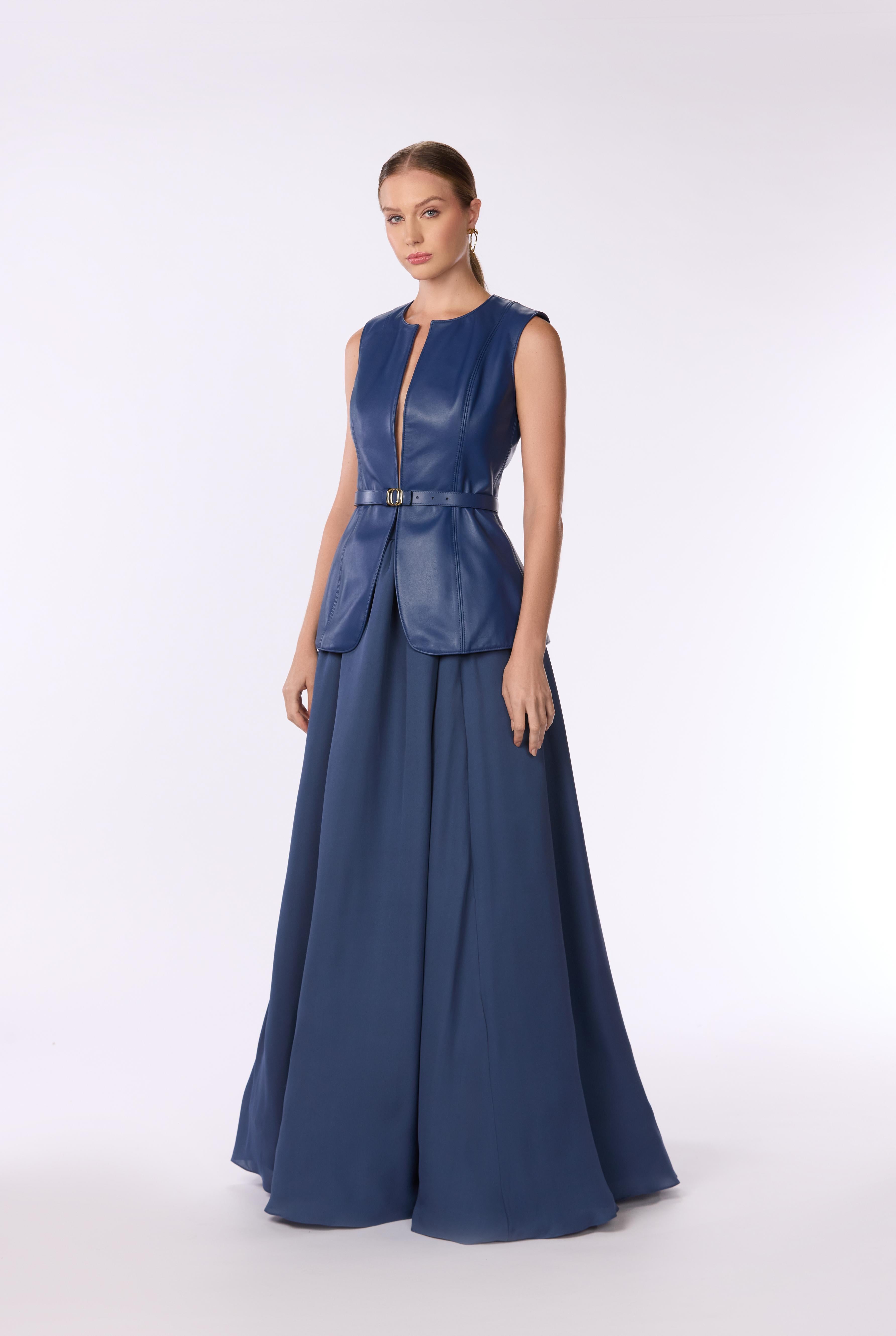 High-Waisted Silk Georgette Maxi Skirt