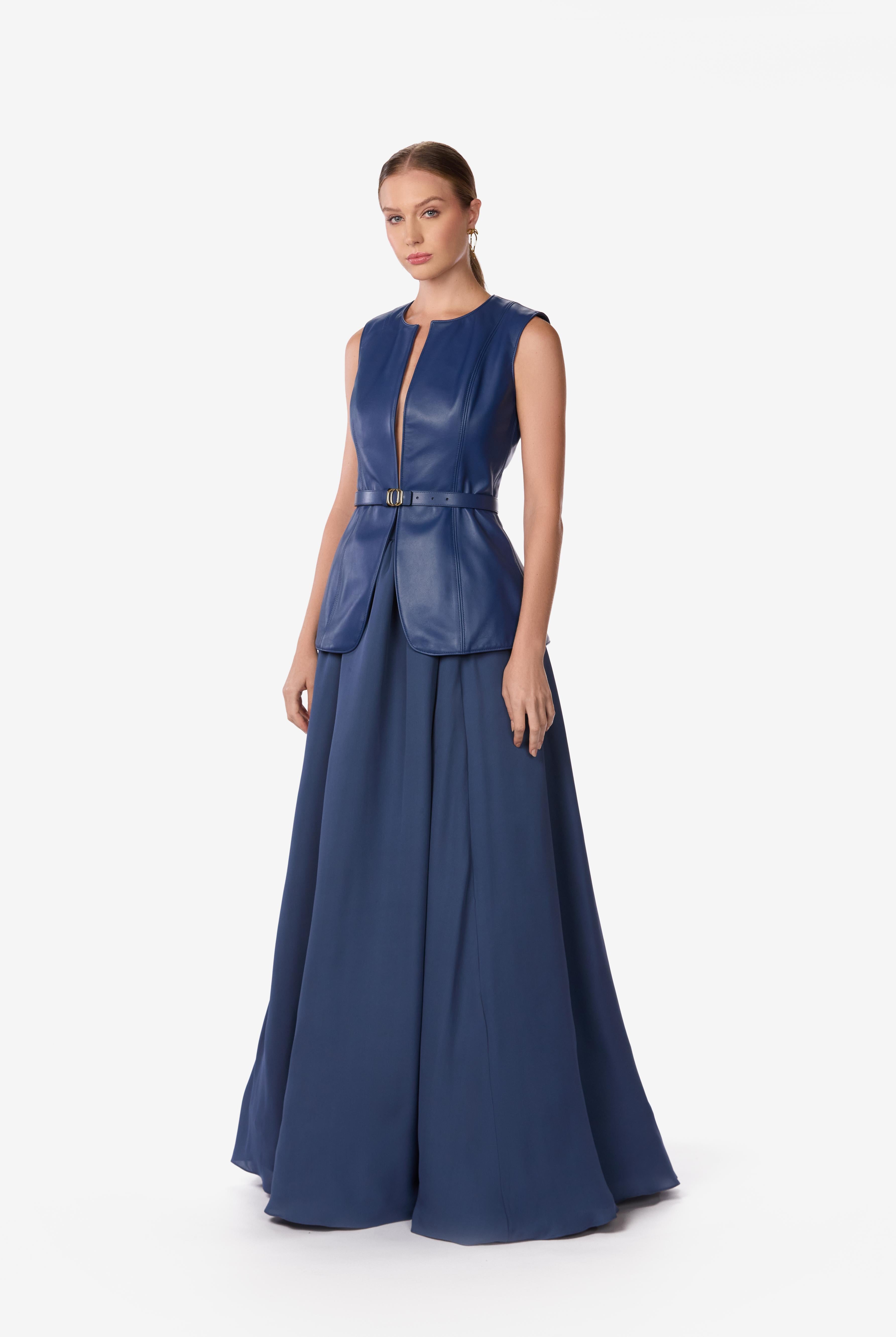 High-Waisted Silk Georgette Maxi Skirt