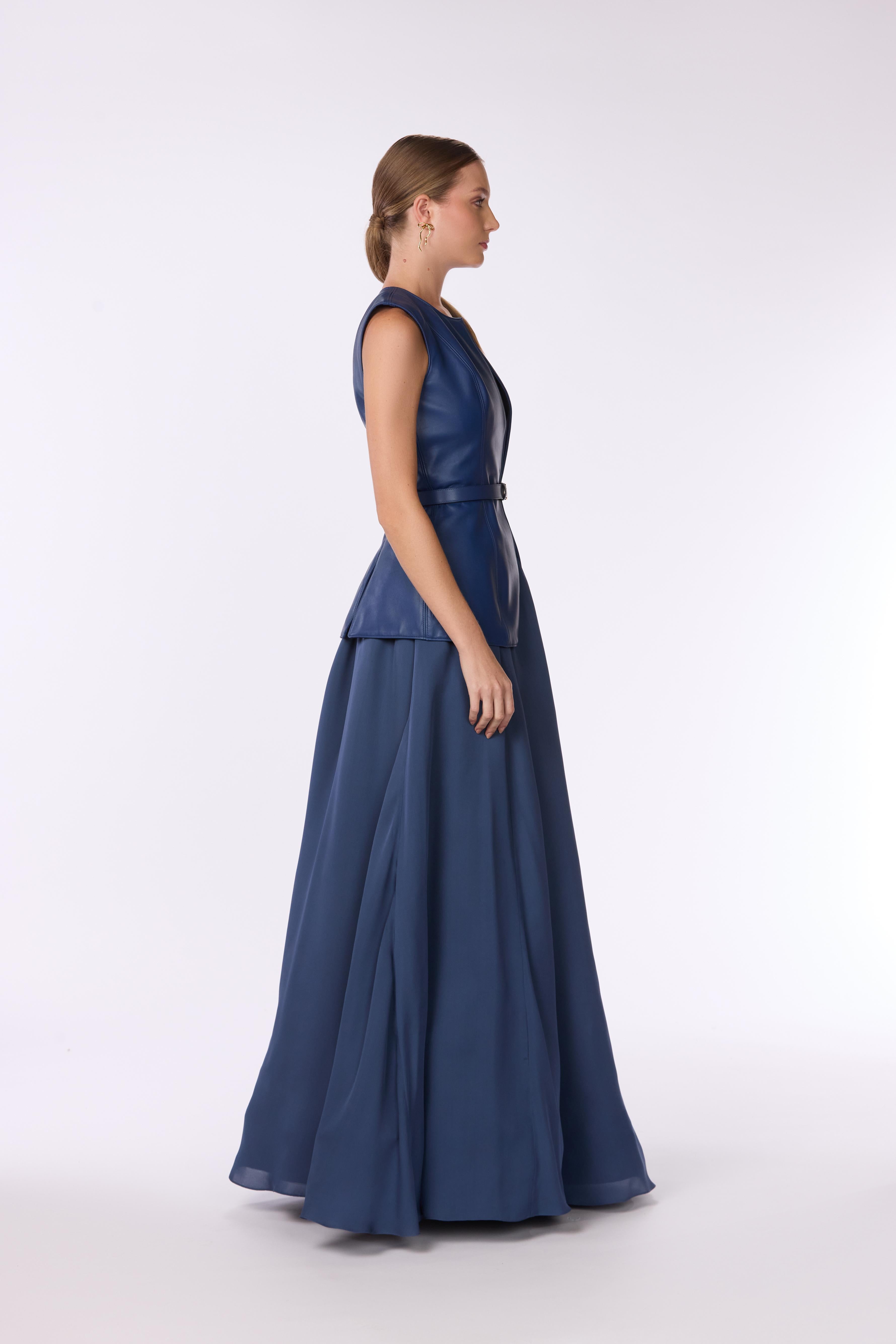 High-Waisted Silk Georgette Maxi Skirt