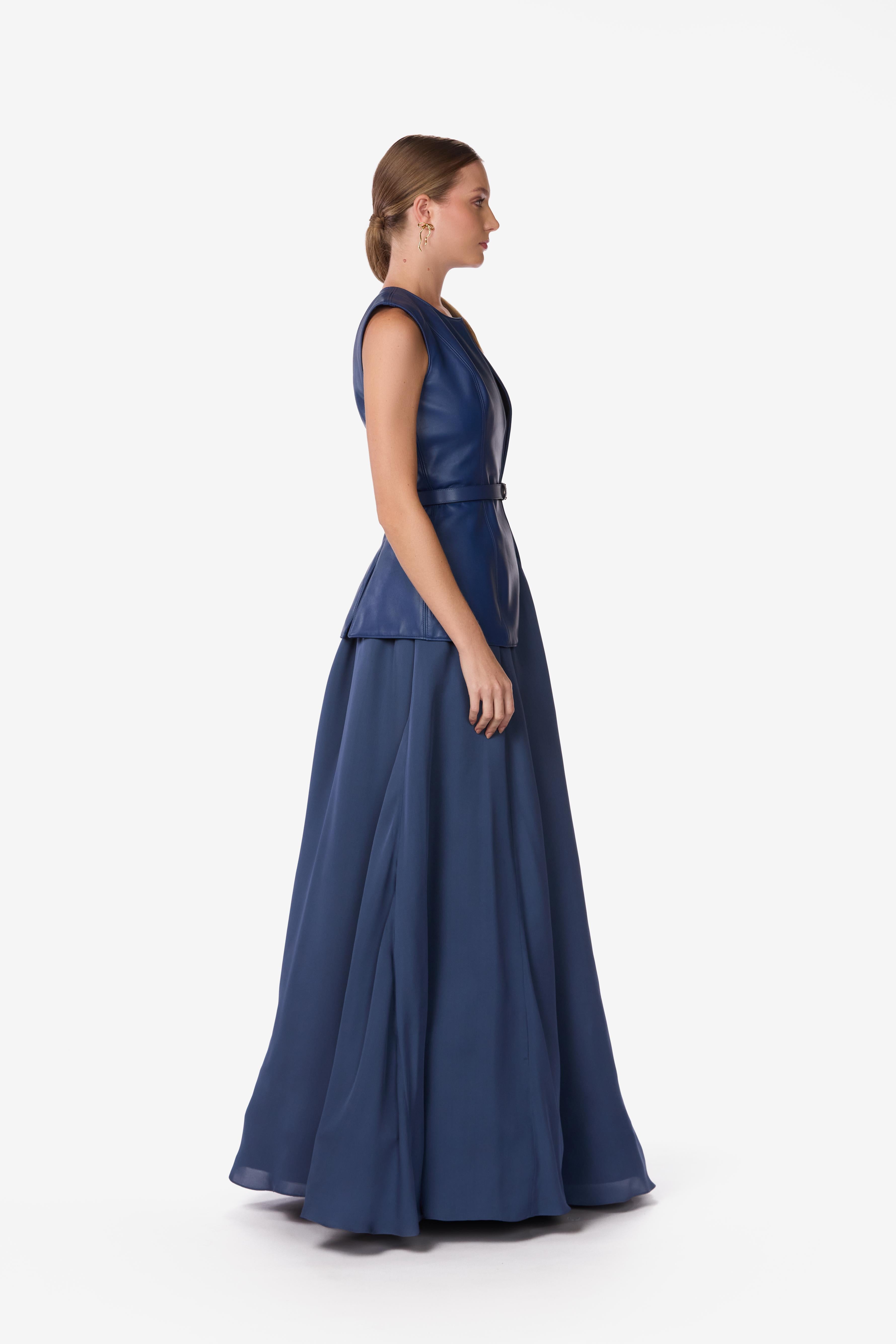High-Waisted Silk Georgette Maxi Skirt