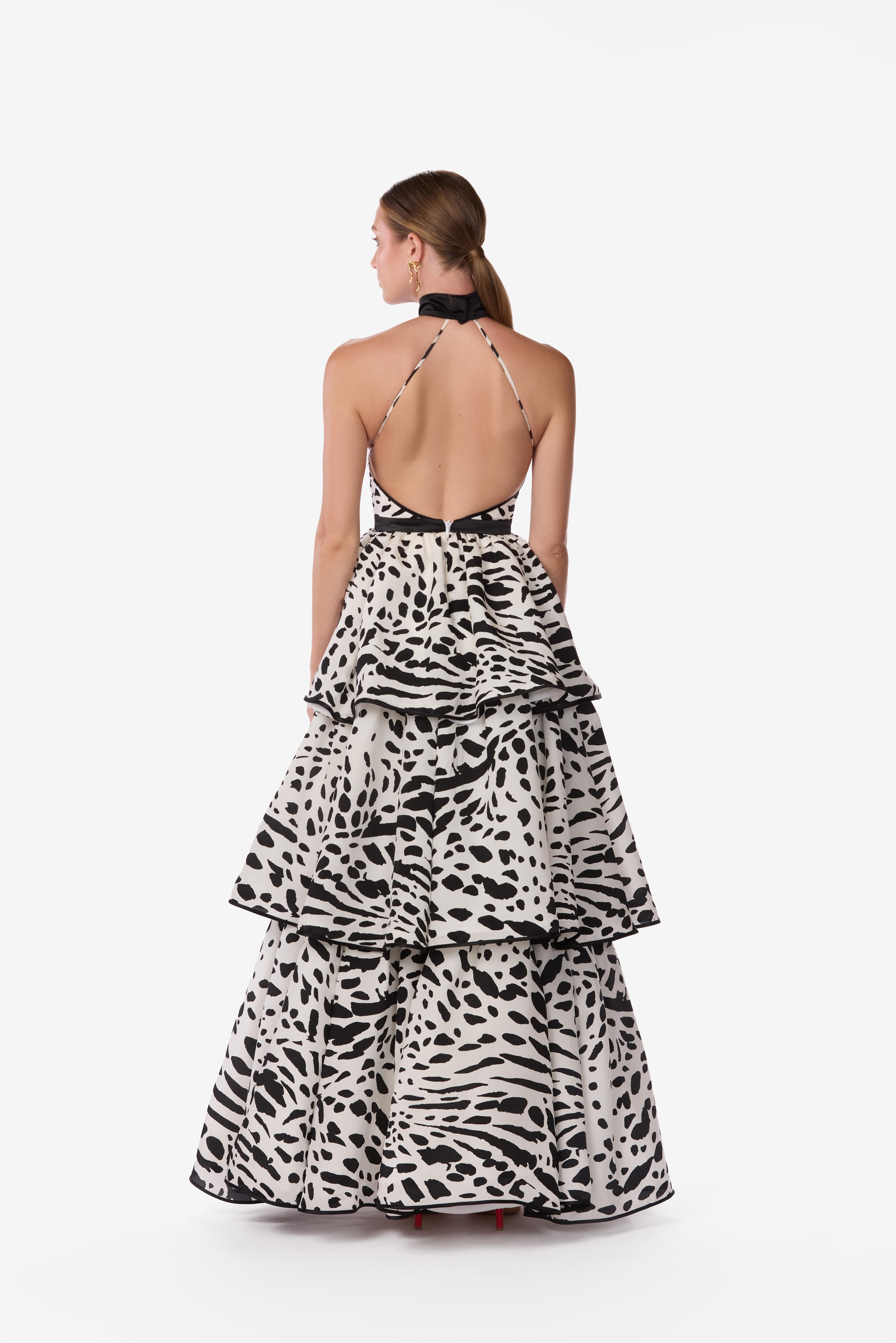 MILLY_PARK-Silk_Crepe_de _Chine_Zebra_Halter_Gown_back