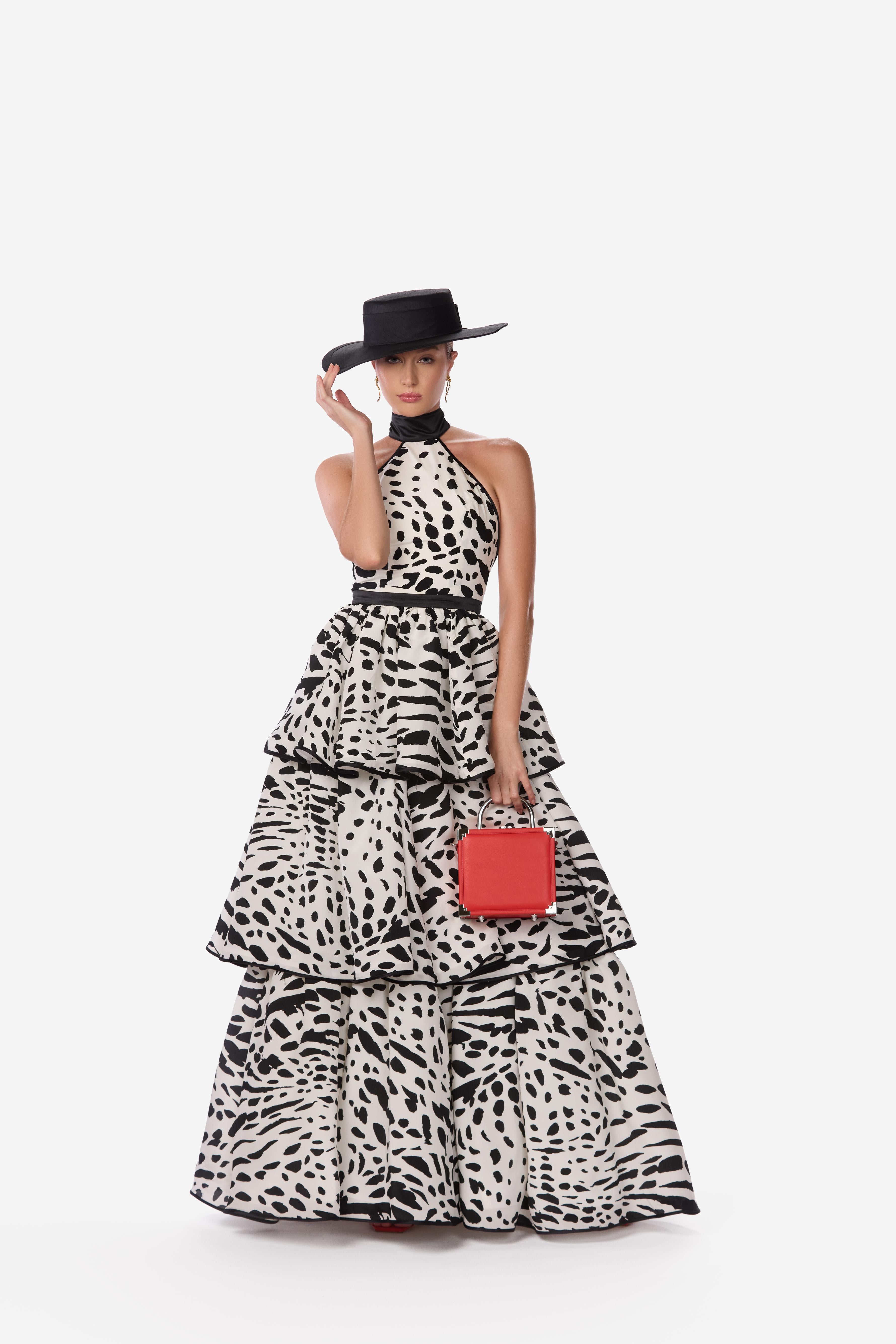 MILLY_PARK-Silk_Crepe_de _Chine_Zebra_Halter_Gown_front_pose