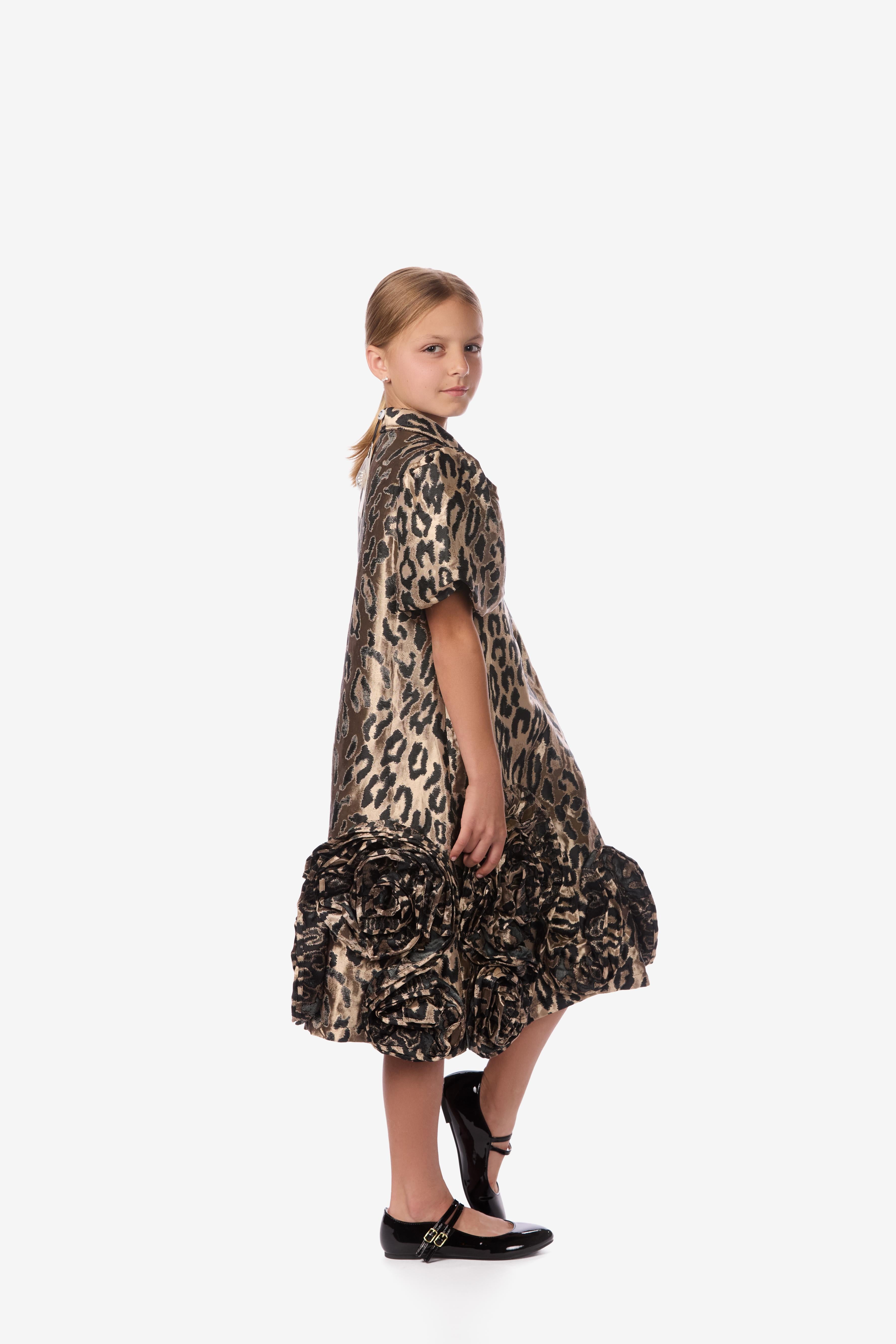 Metallic Leopard Jacquard Dress