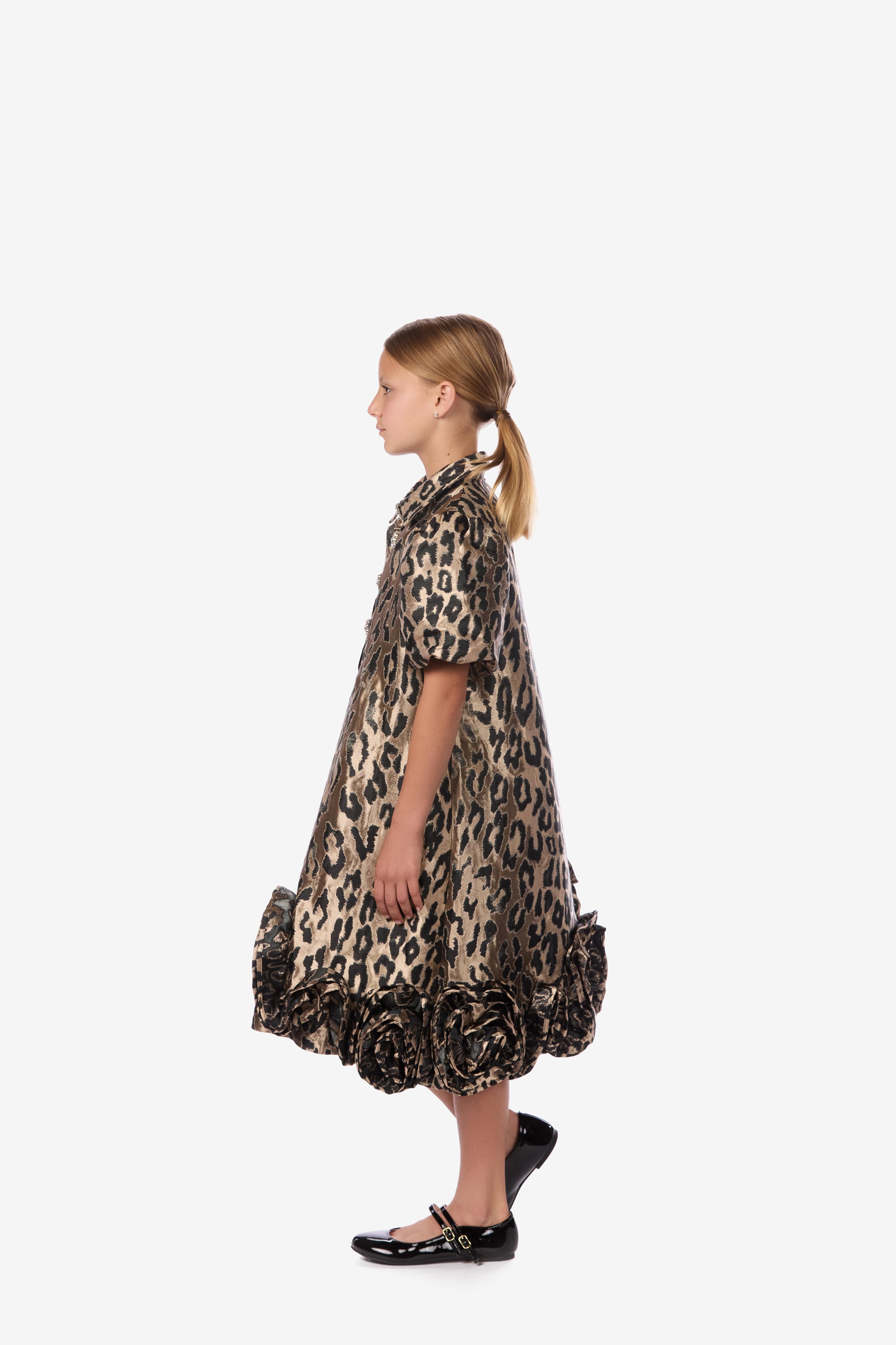 Metallic Leopard Jacquard Dress