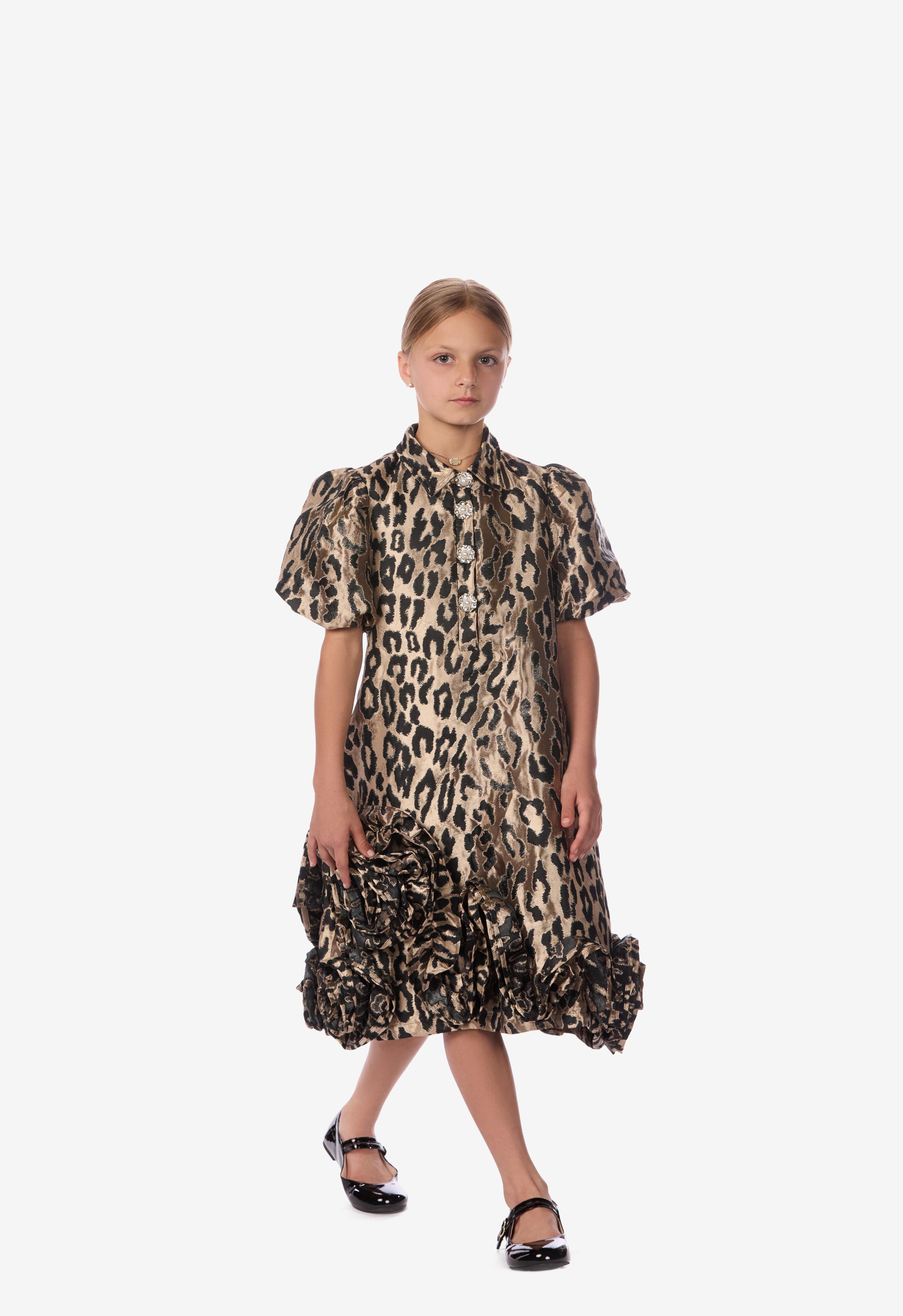 Metallic Leopard Jacquard Dress