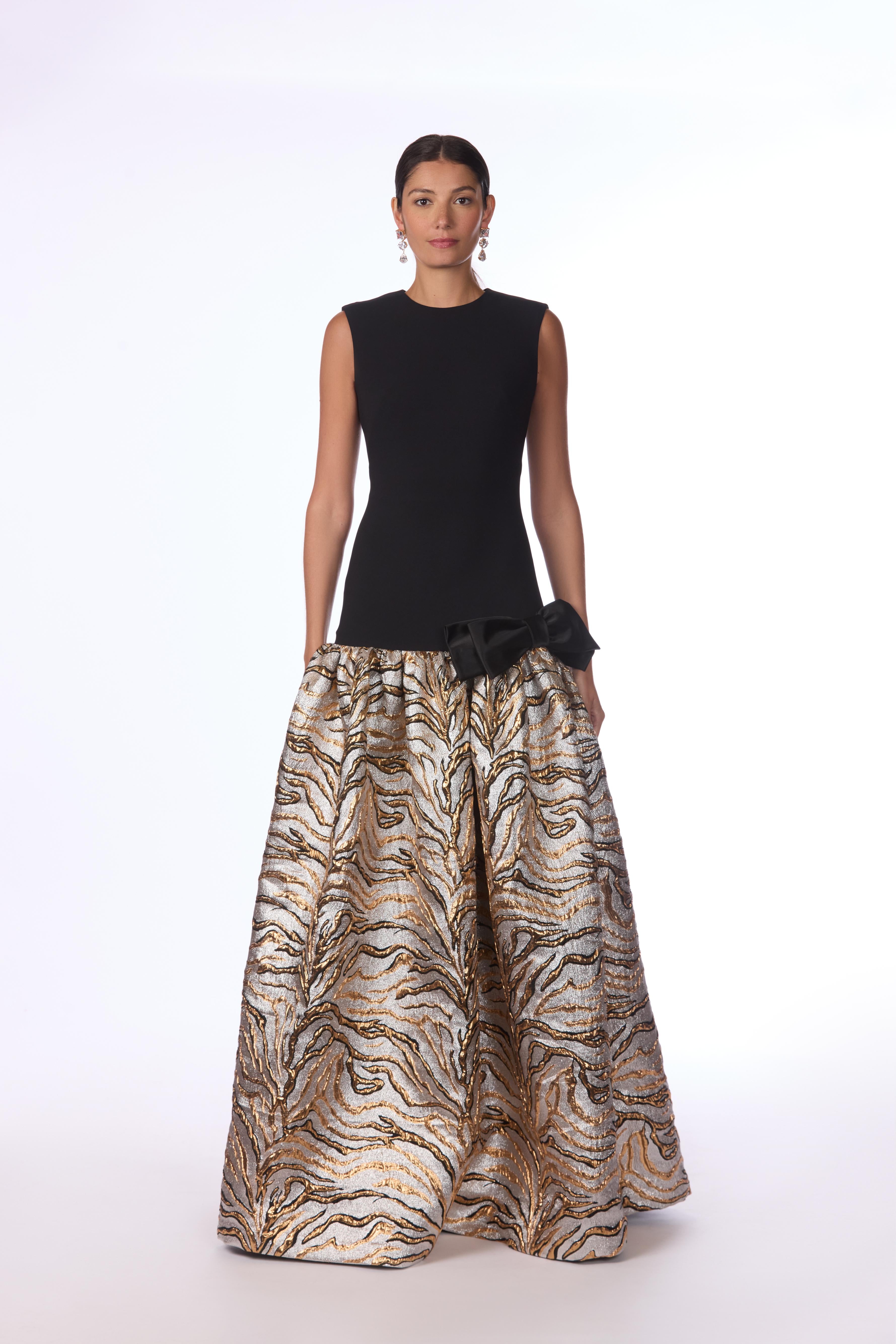 Zebra Jacquard Metallic Gown