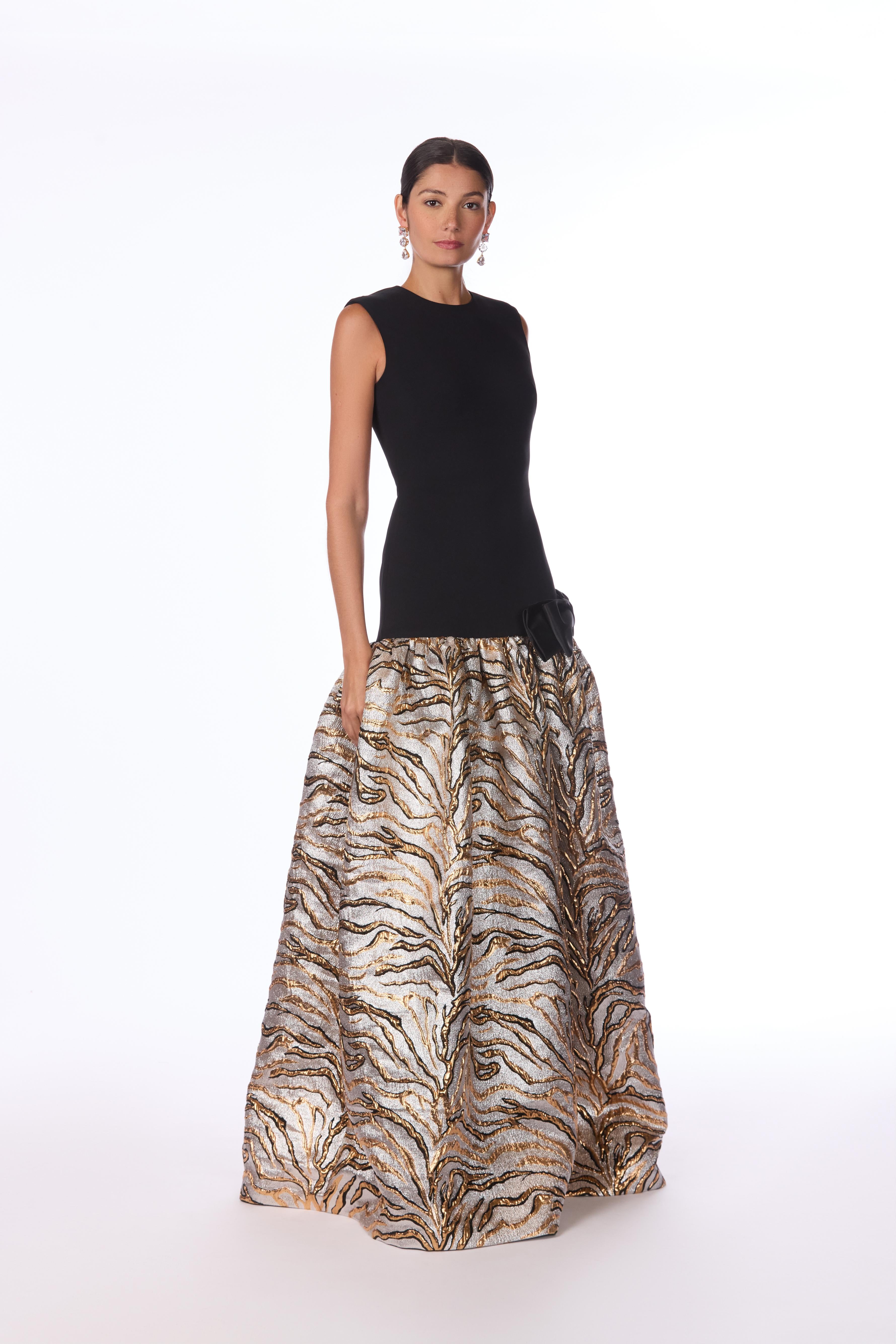 Zebra Jacquard Metallic Gown