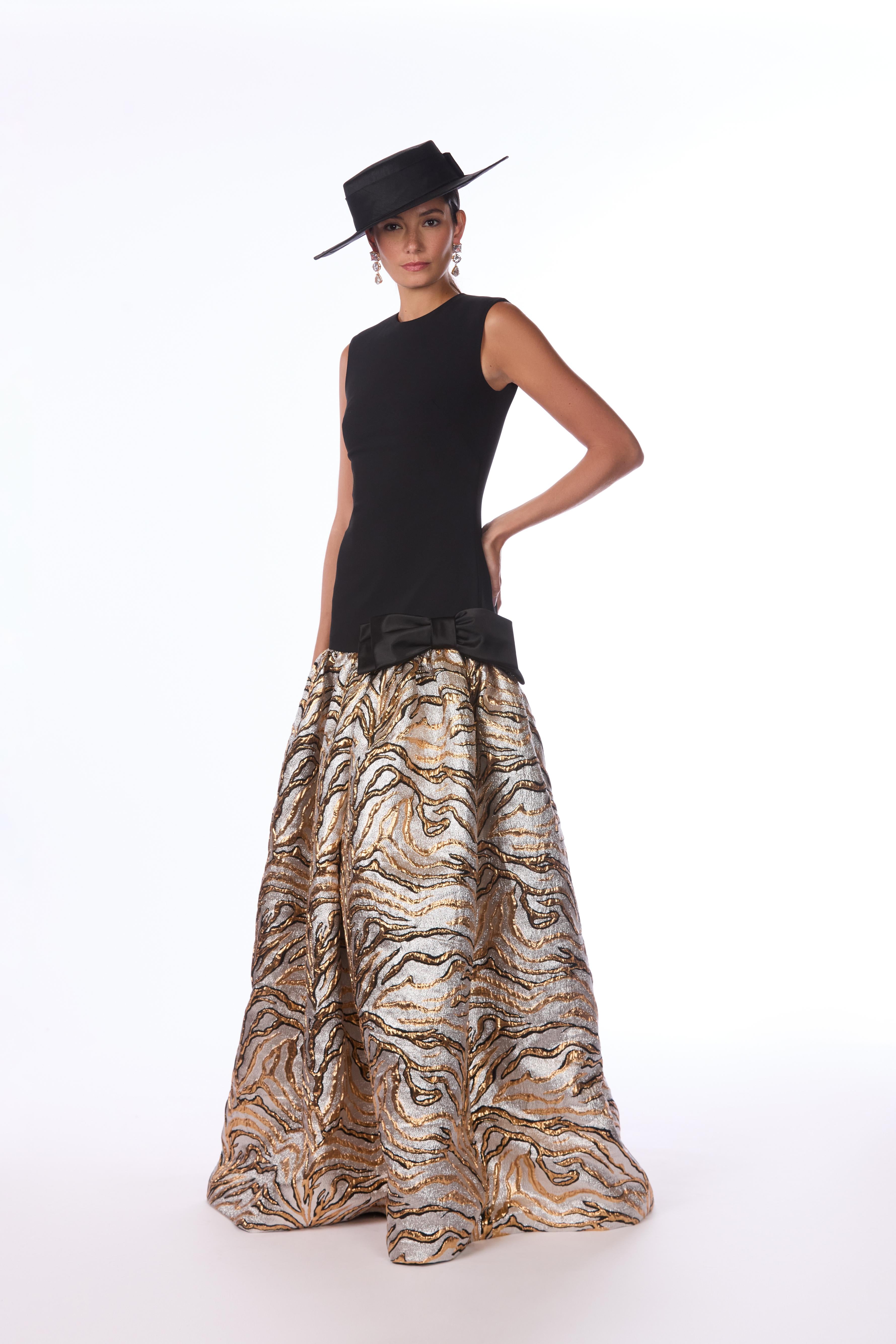 Zebra Jacquard Metallic Gown