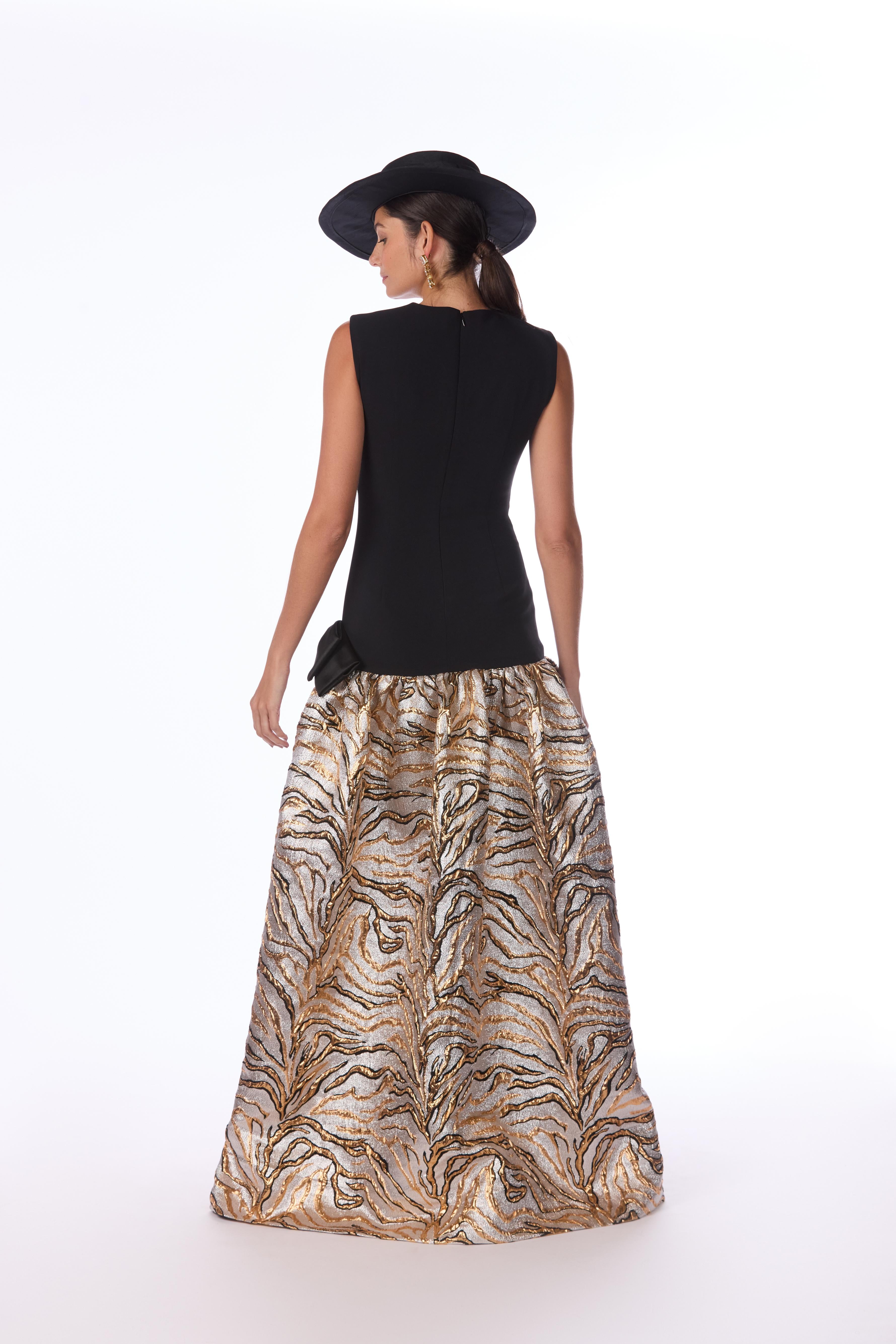 Zebra Jacquard Metallic Gown