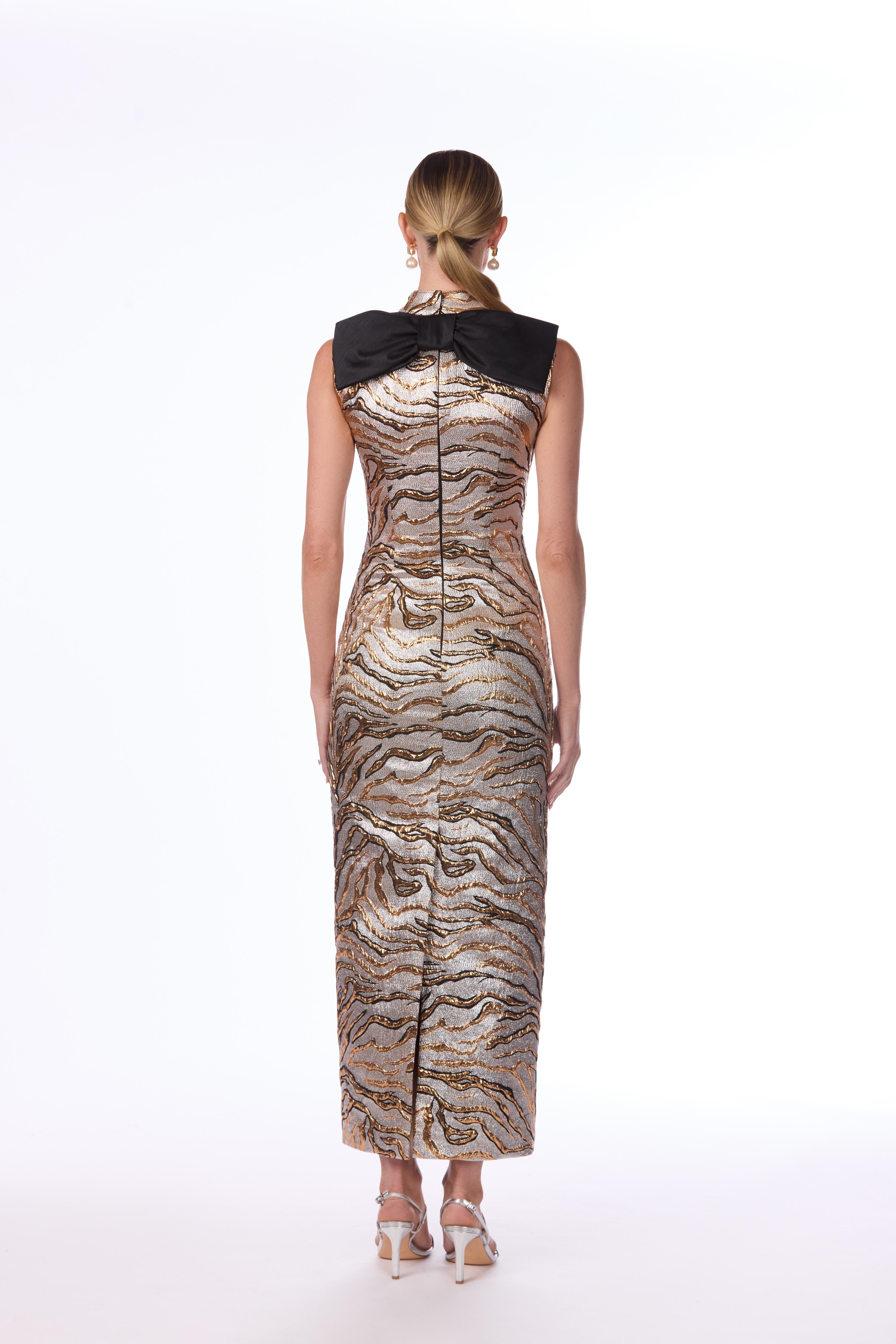 Tailored Metallic Zebra Dress