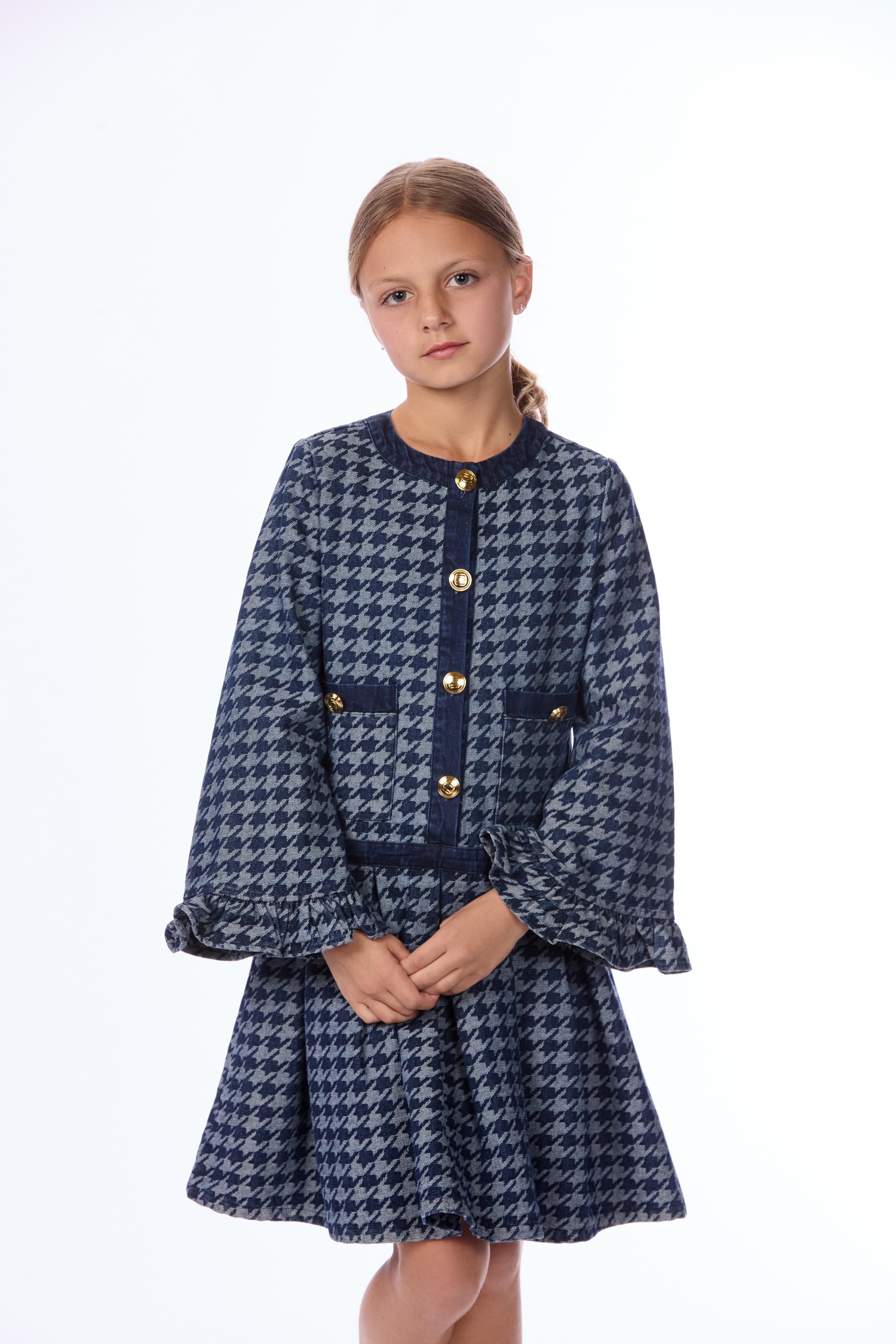 Denim Houndstooth Dress