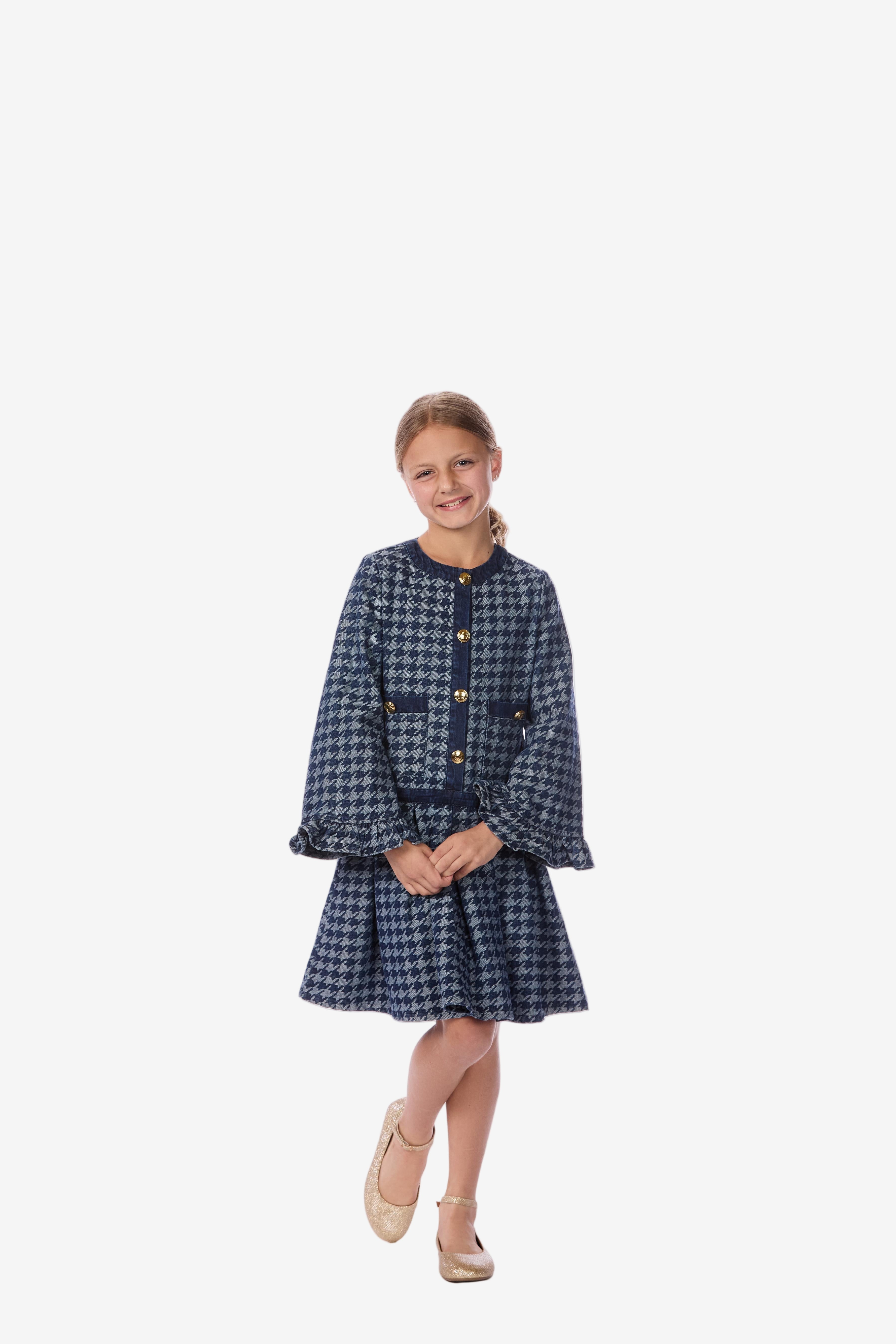 Denim Houndstooth Dress