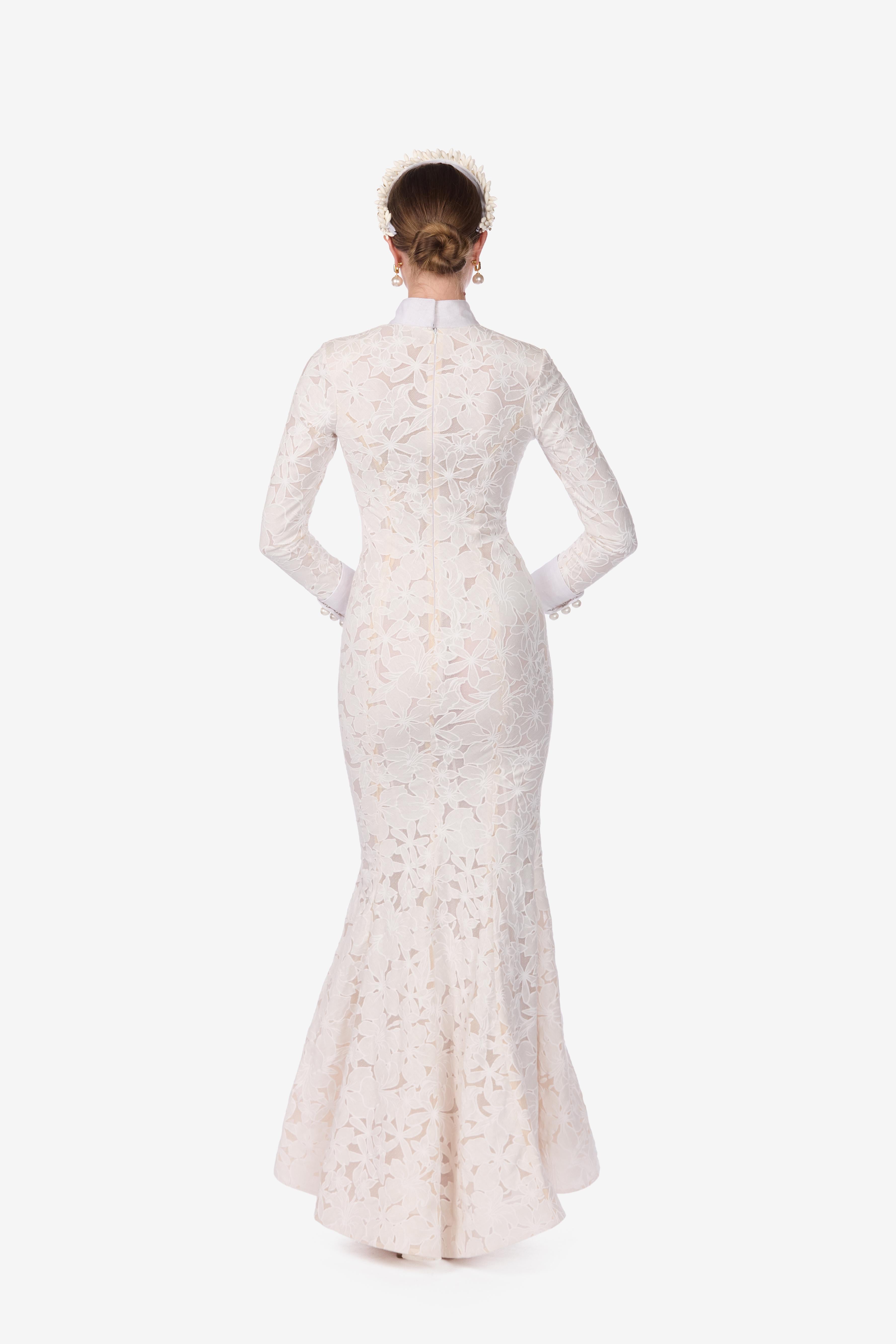 Floral Mesh Wedding Gown