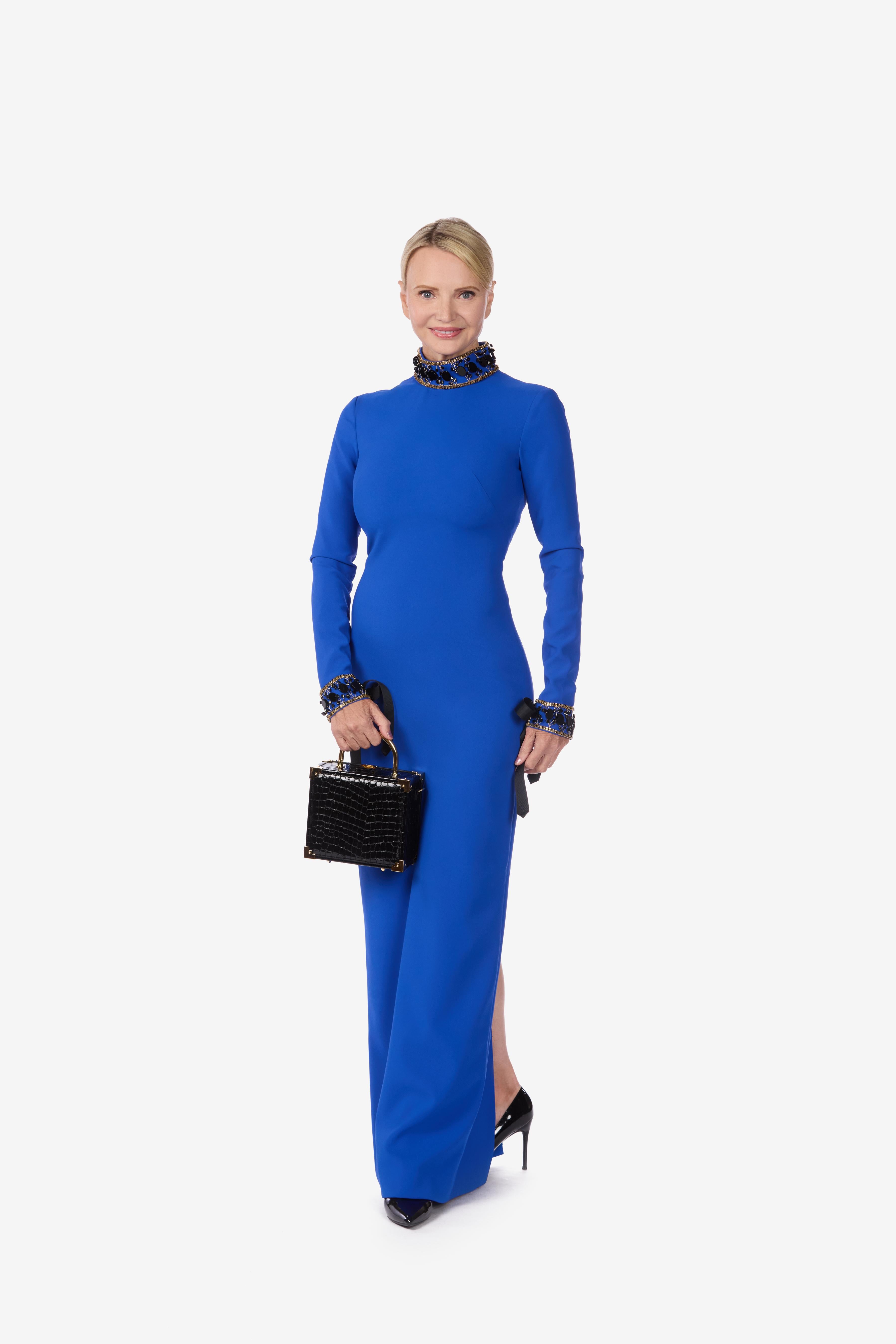 Embellished Stretch Crepe Gown