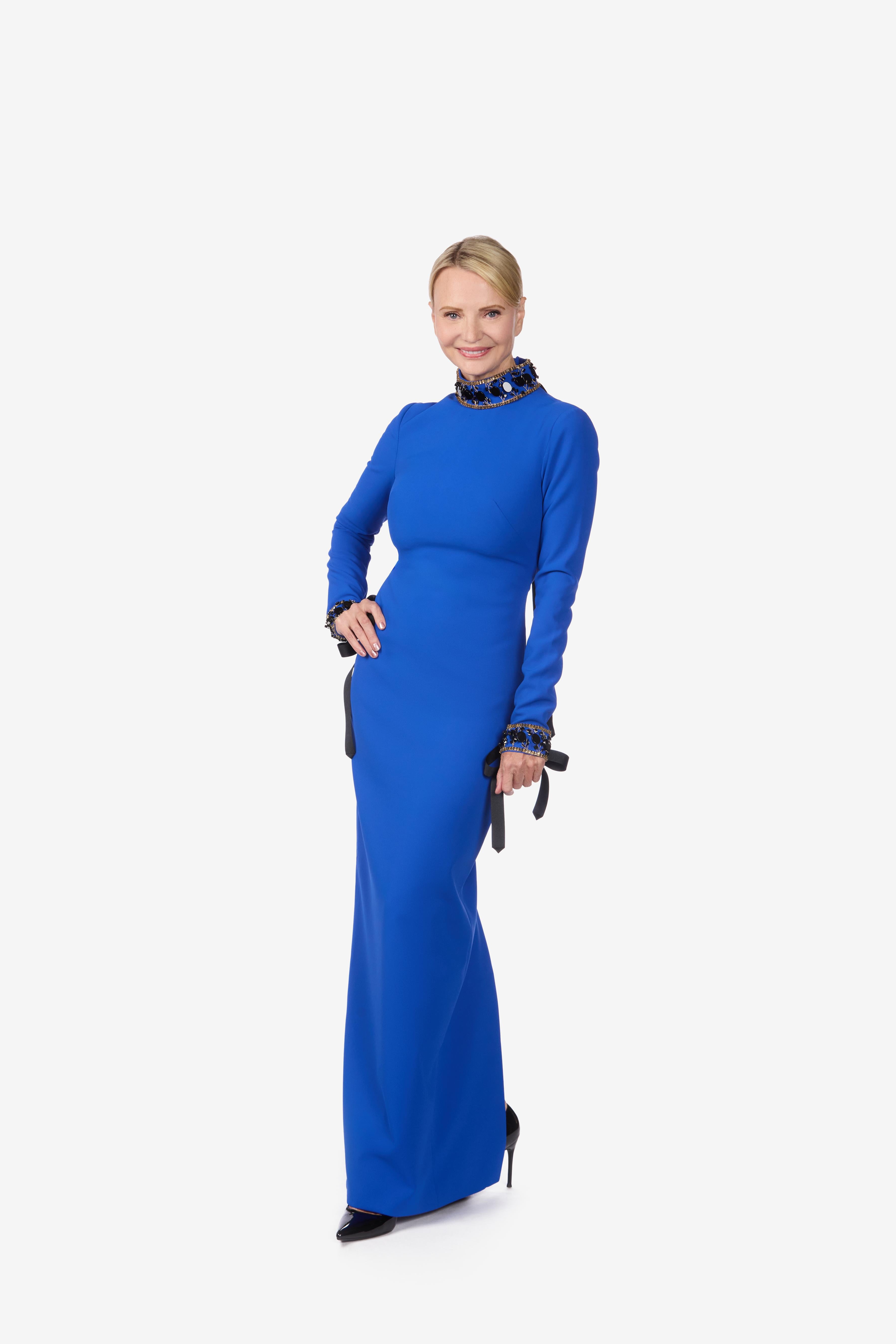 Embellished Stretch Crepe Gown