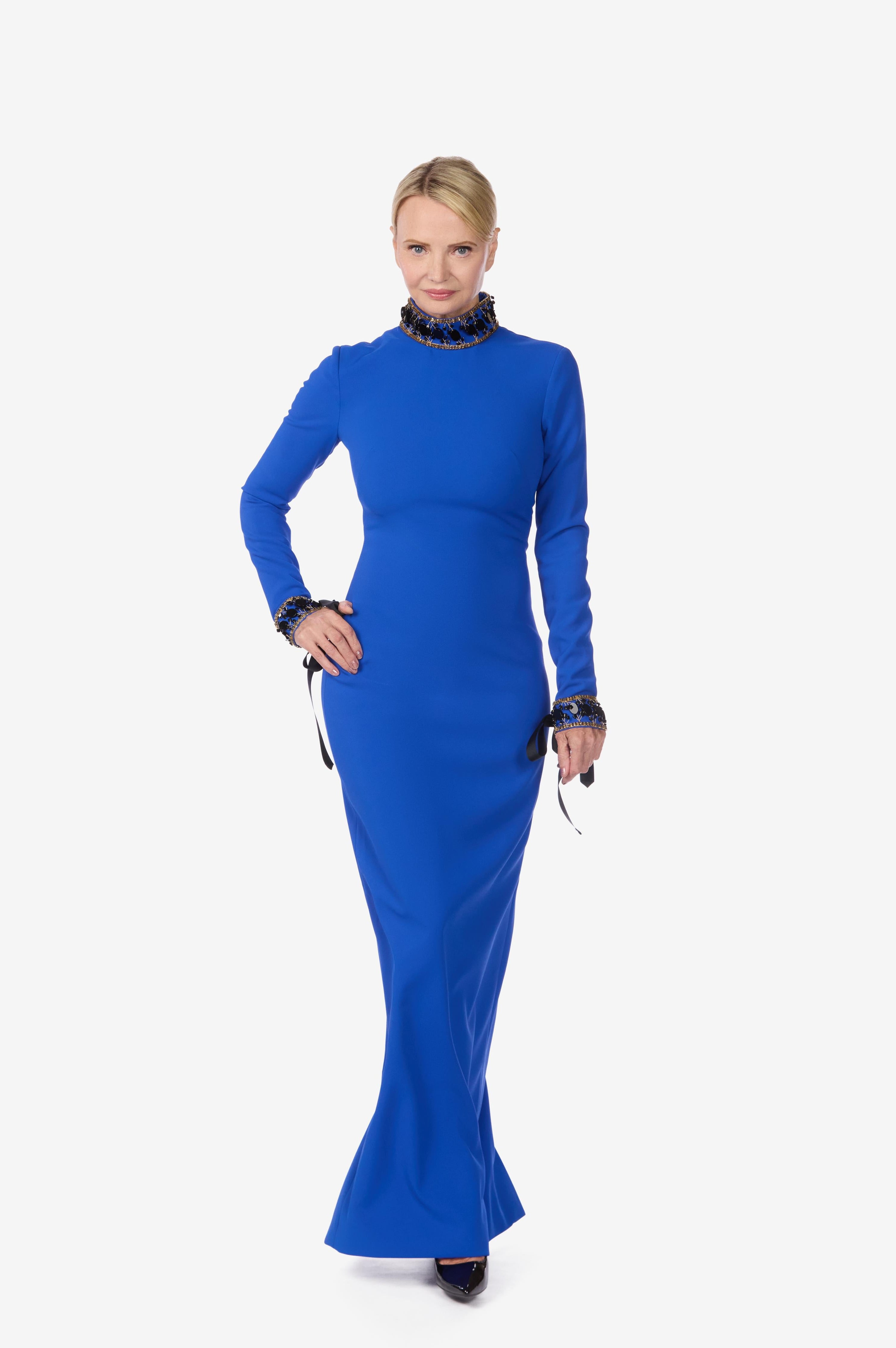 Embellished Stretch Crepe Gown