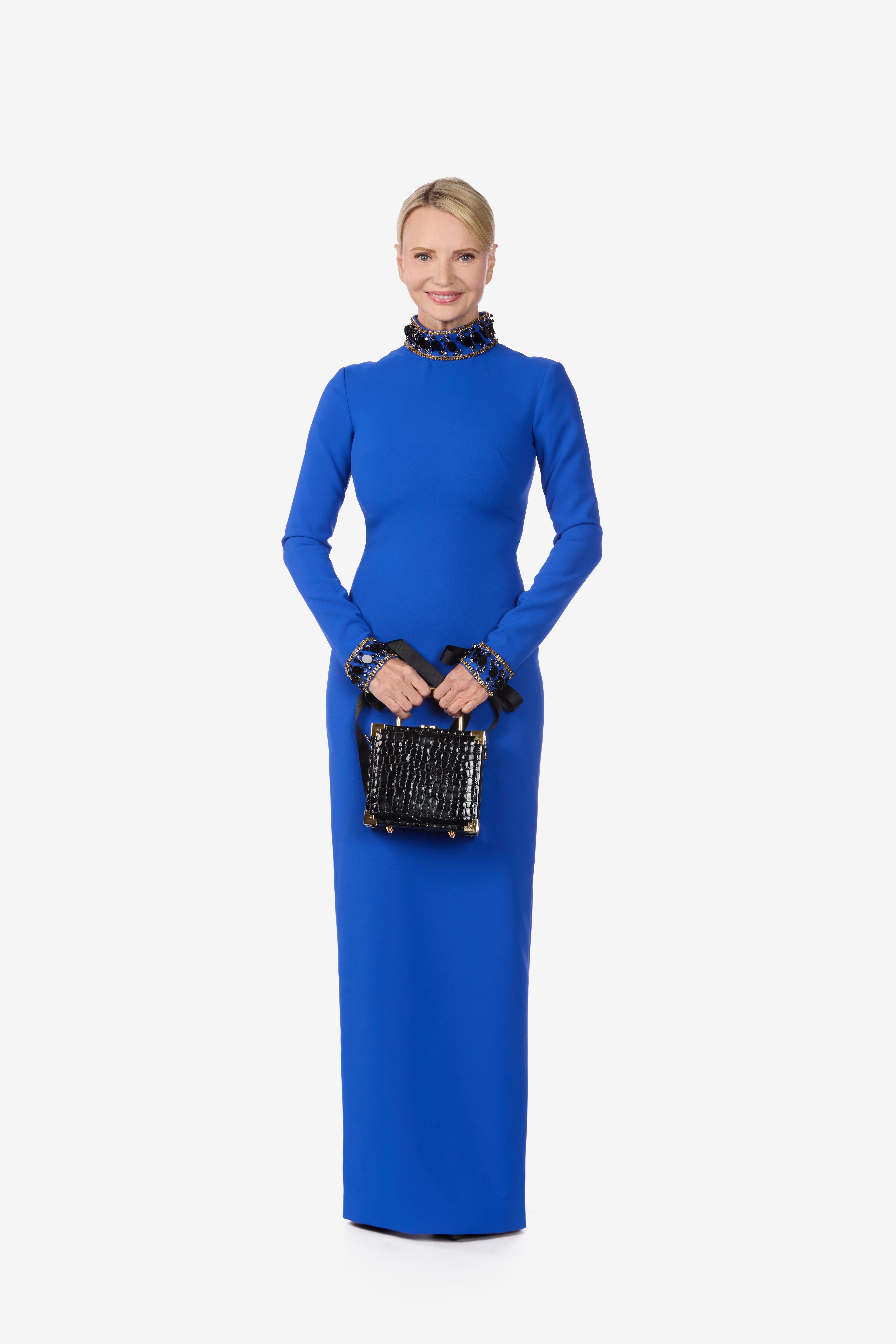 Embellished Stretch Crepe Gown