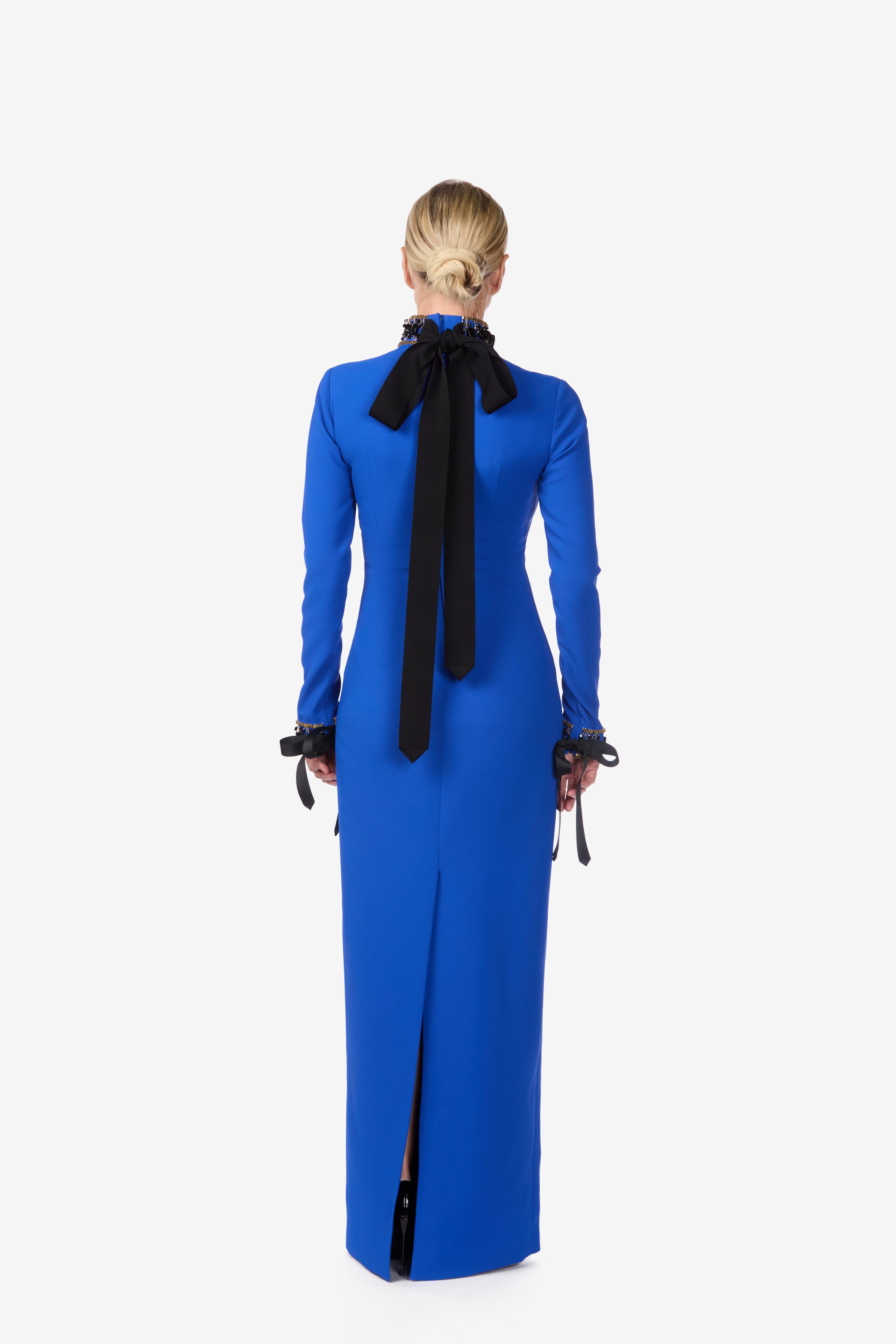 Embellished Stretch Crepe Gown