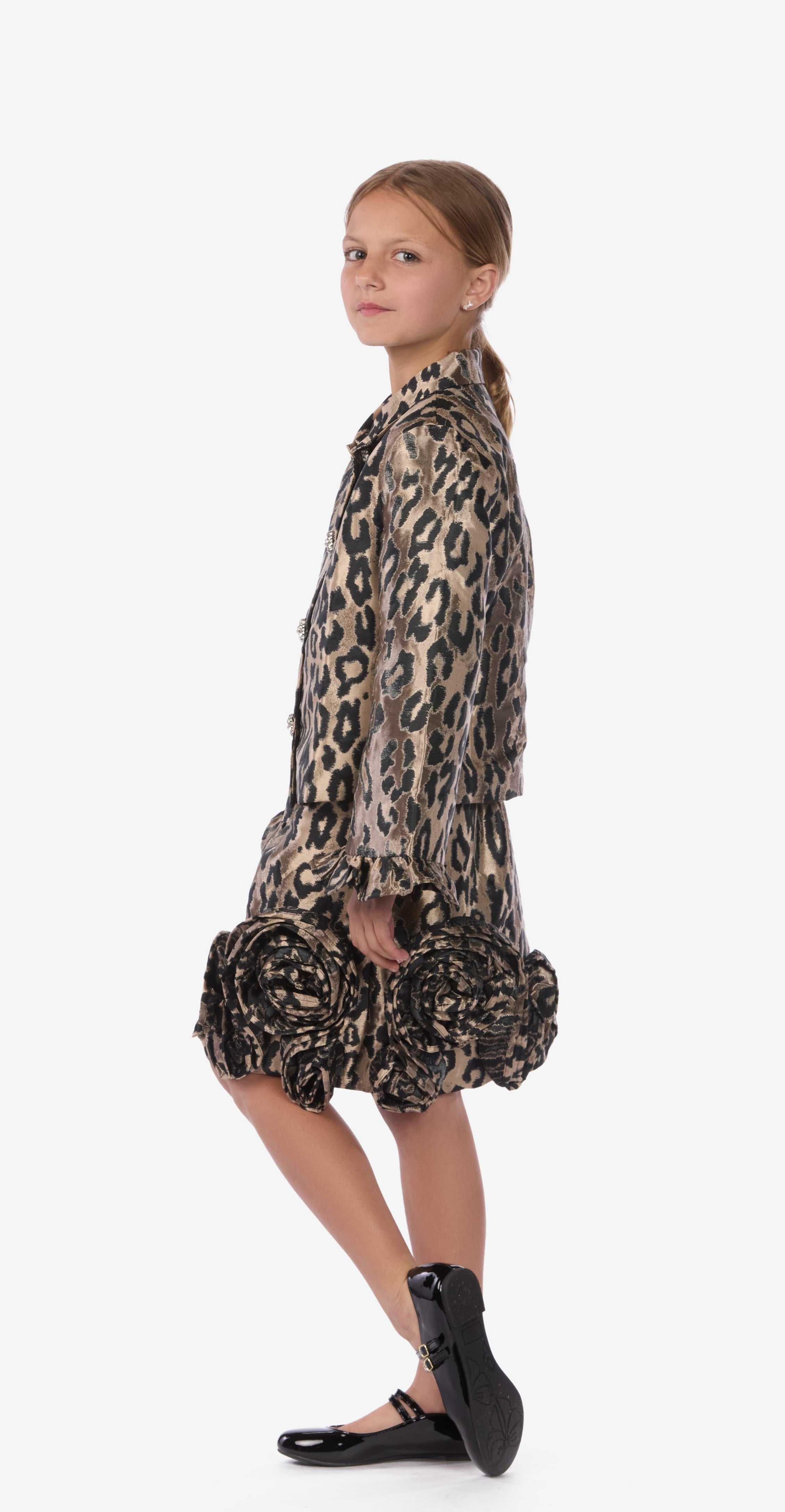 Metallic Leopard Jacquard Skirt
