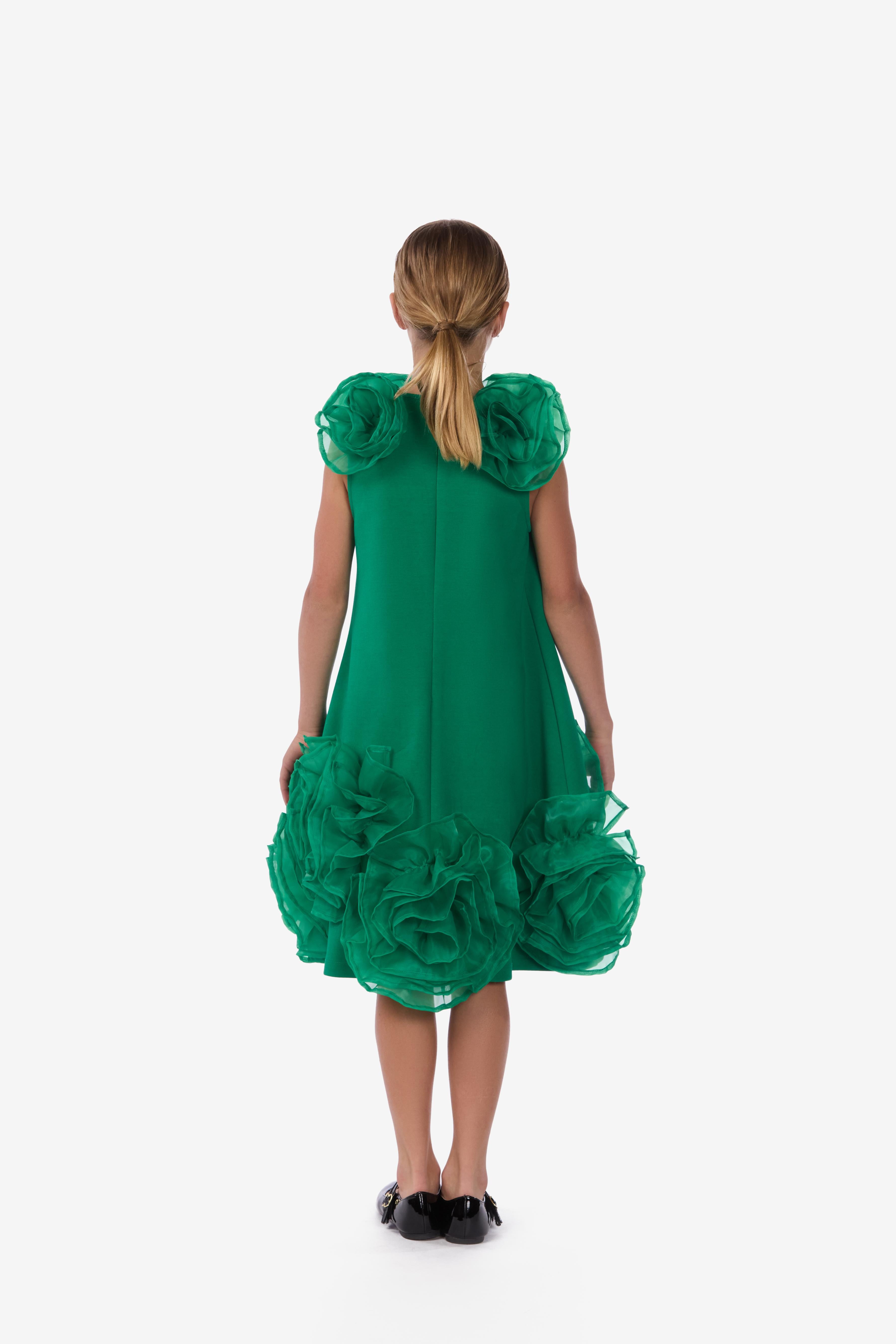 Organza ruffled flower dress