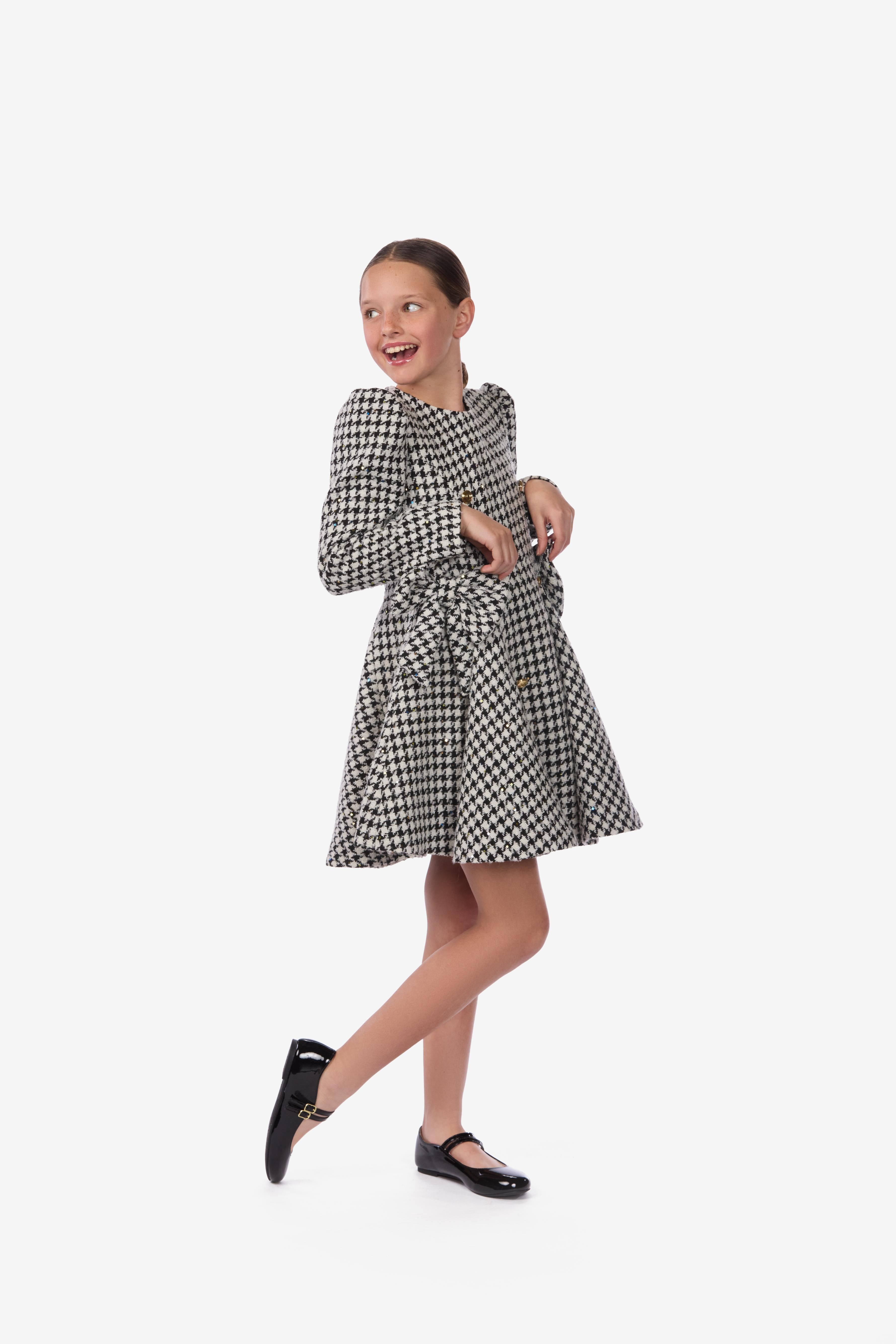Houndstooth Bouclé Dress