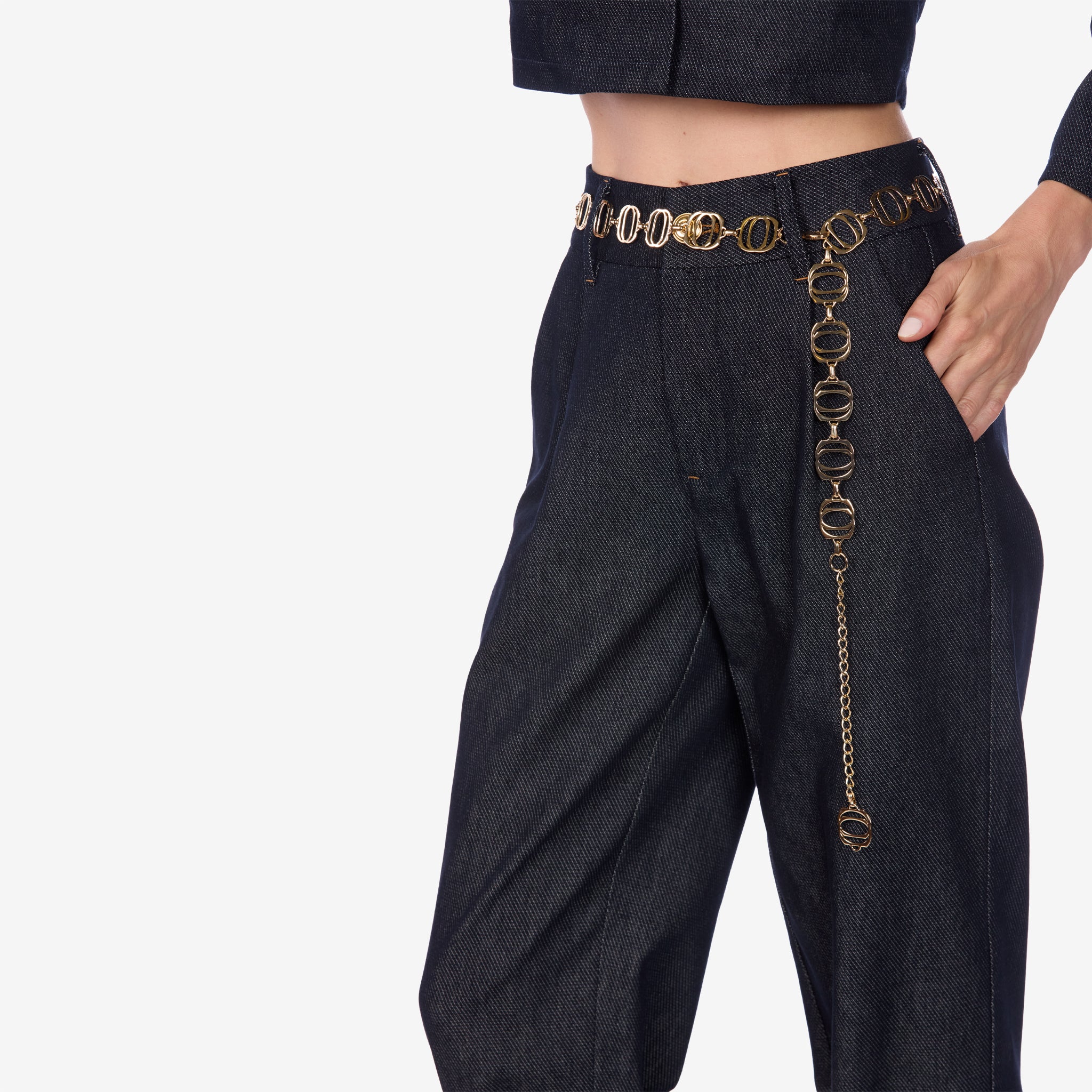 Tailored Denim Cargo Pants