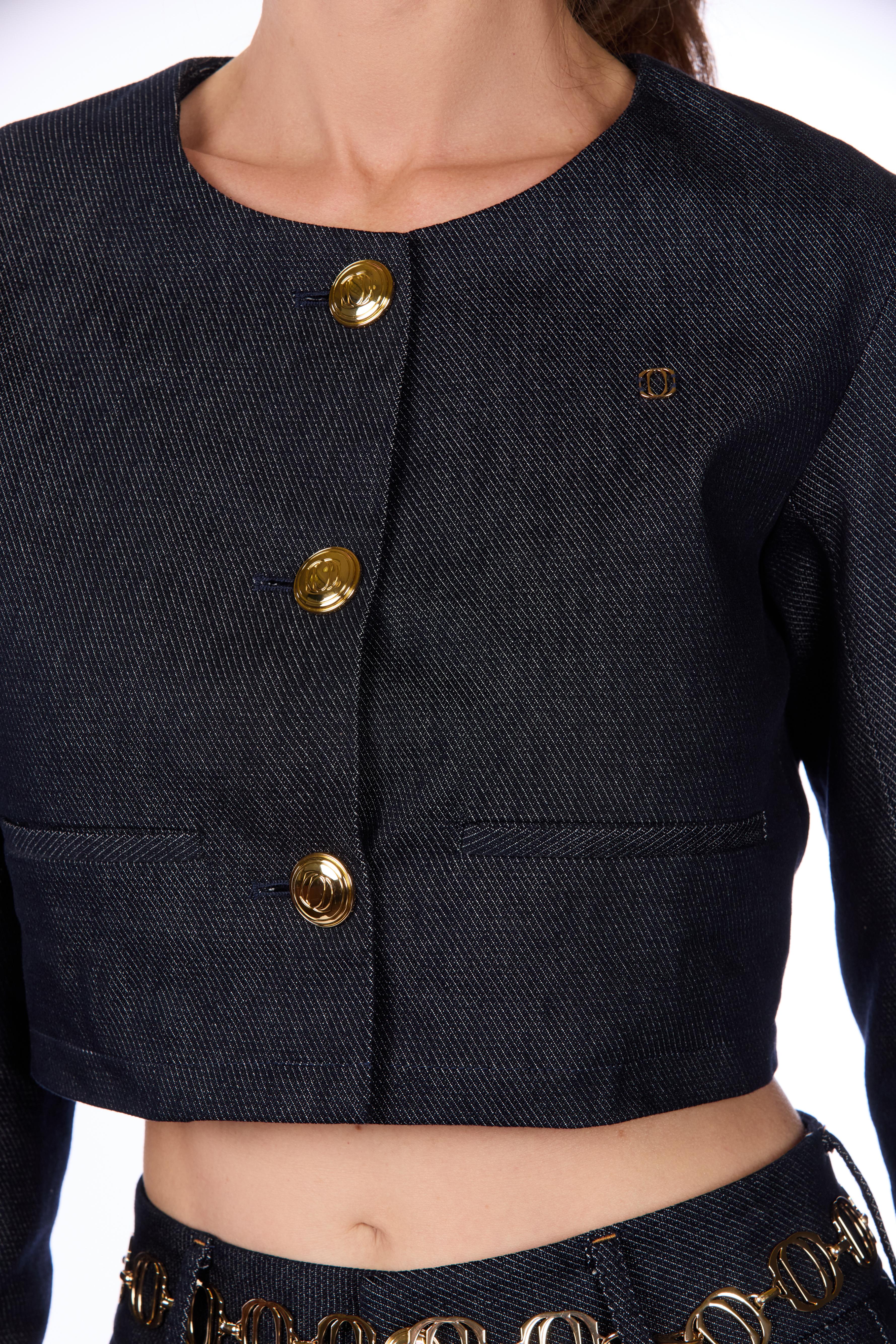 Tailored Cropped Denim Jacket