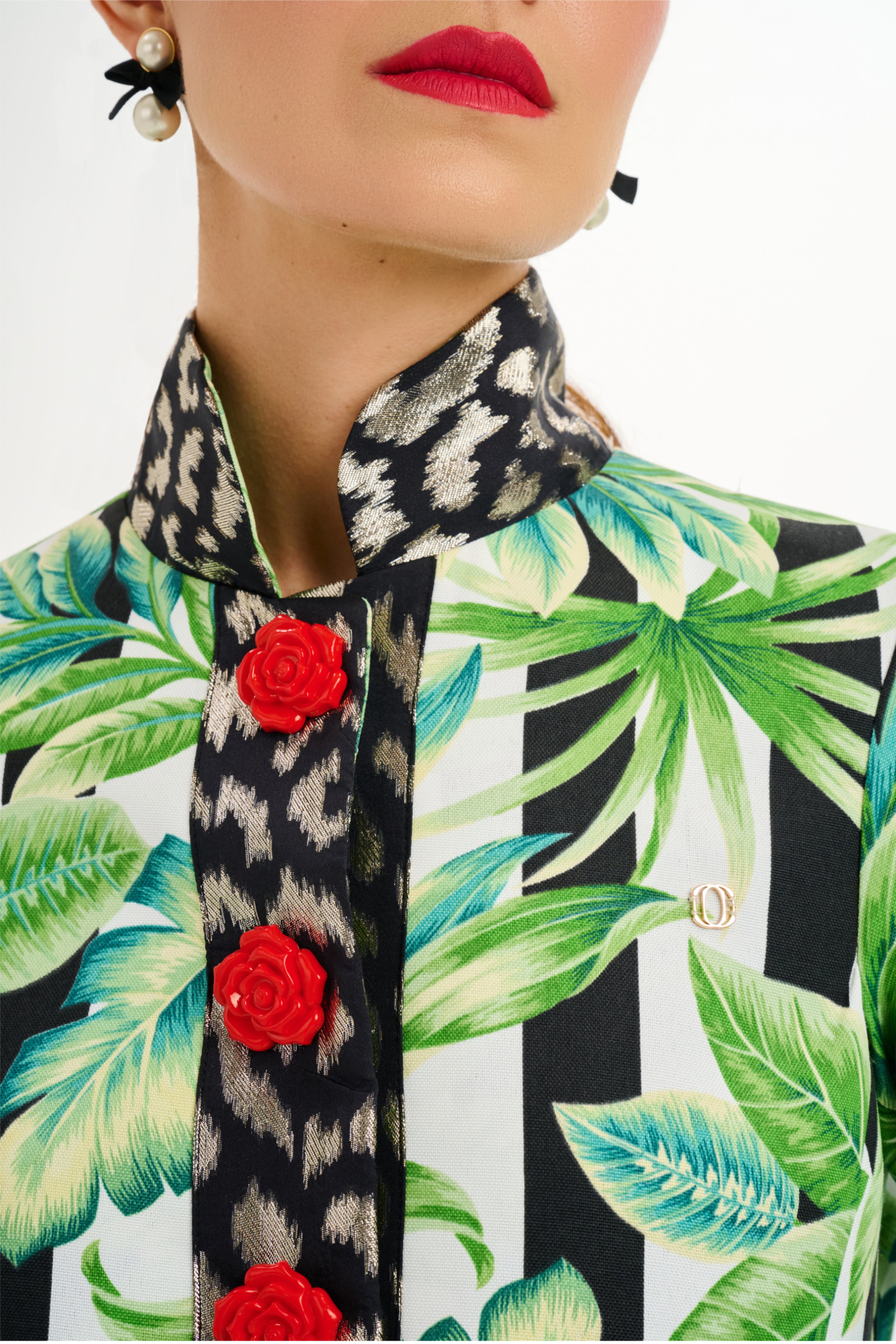 Abstract Tropical Coat Dress