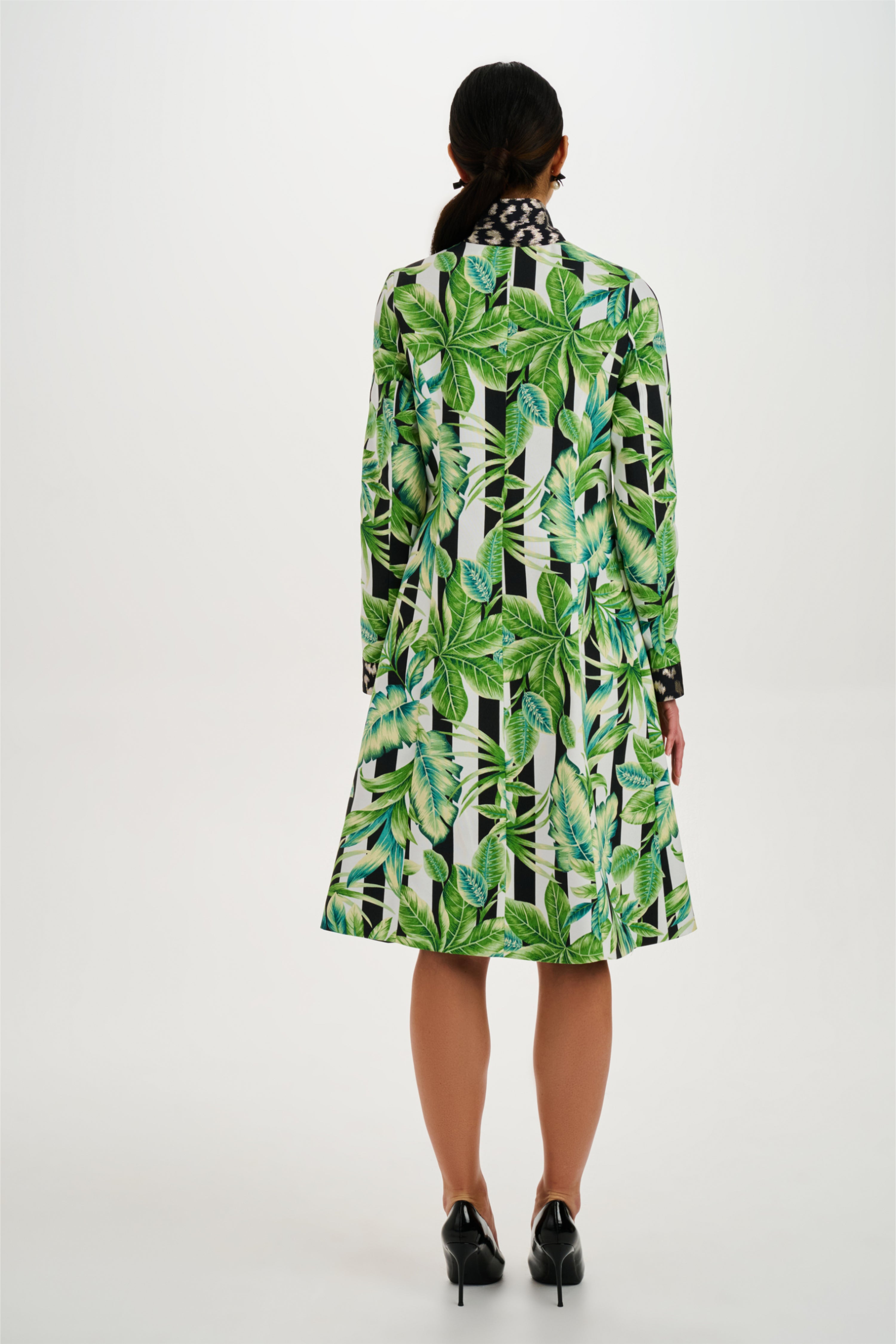 Abstract Tropical Coat Dress