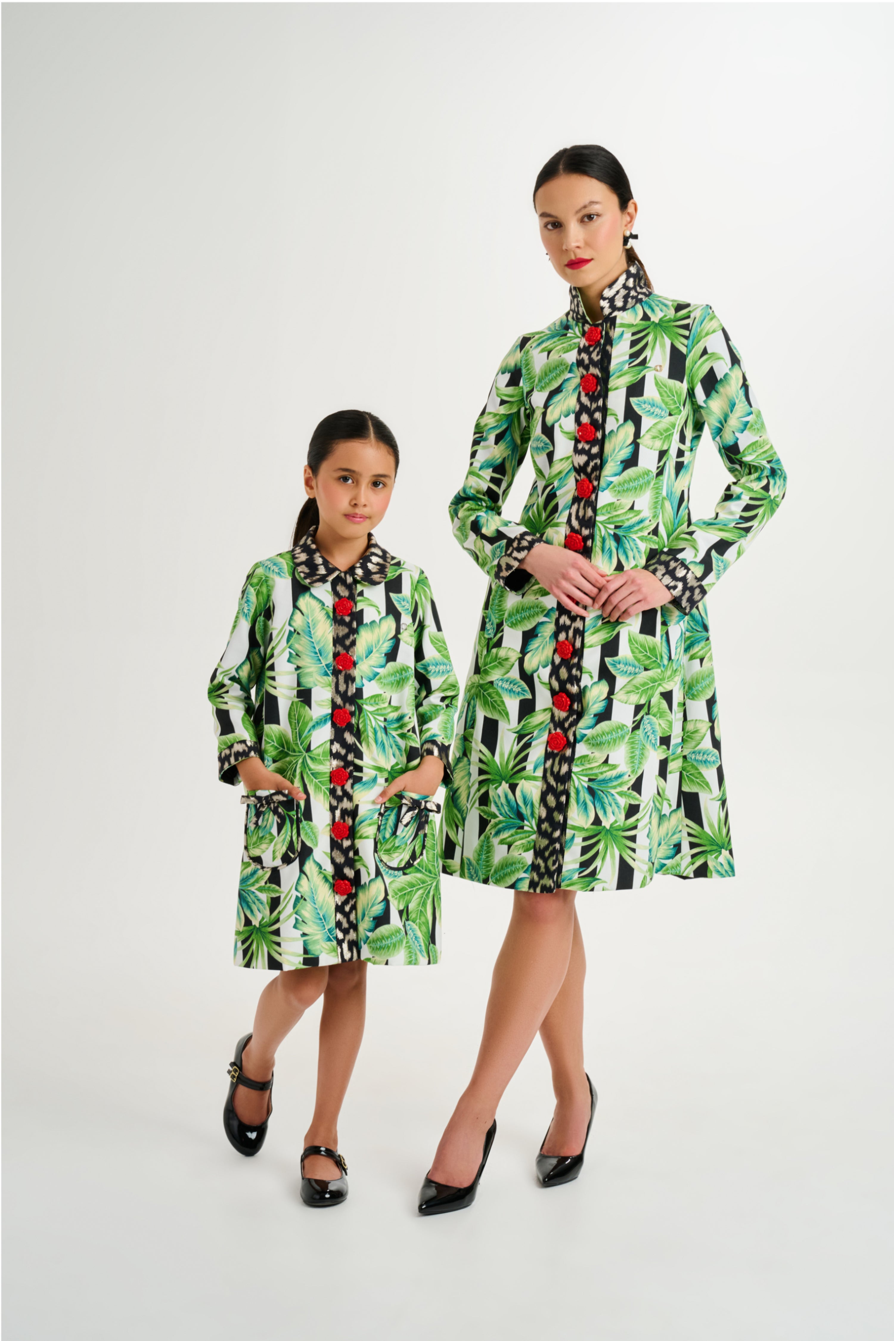Abstract Tropical Coat Dress