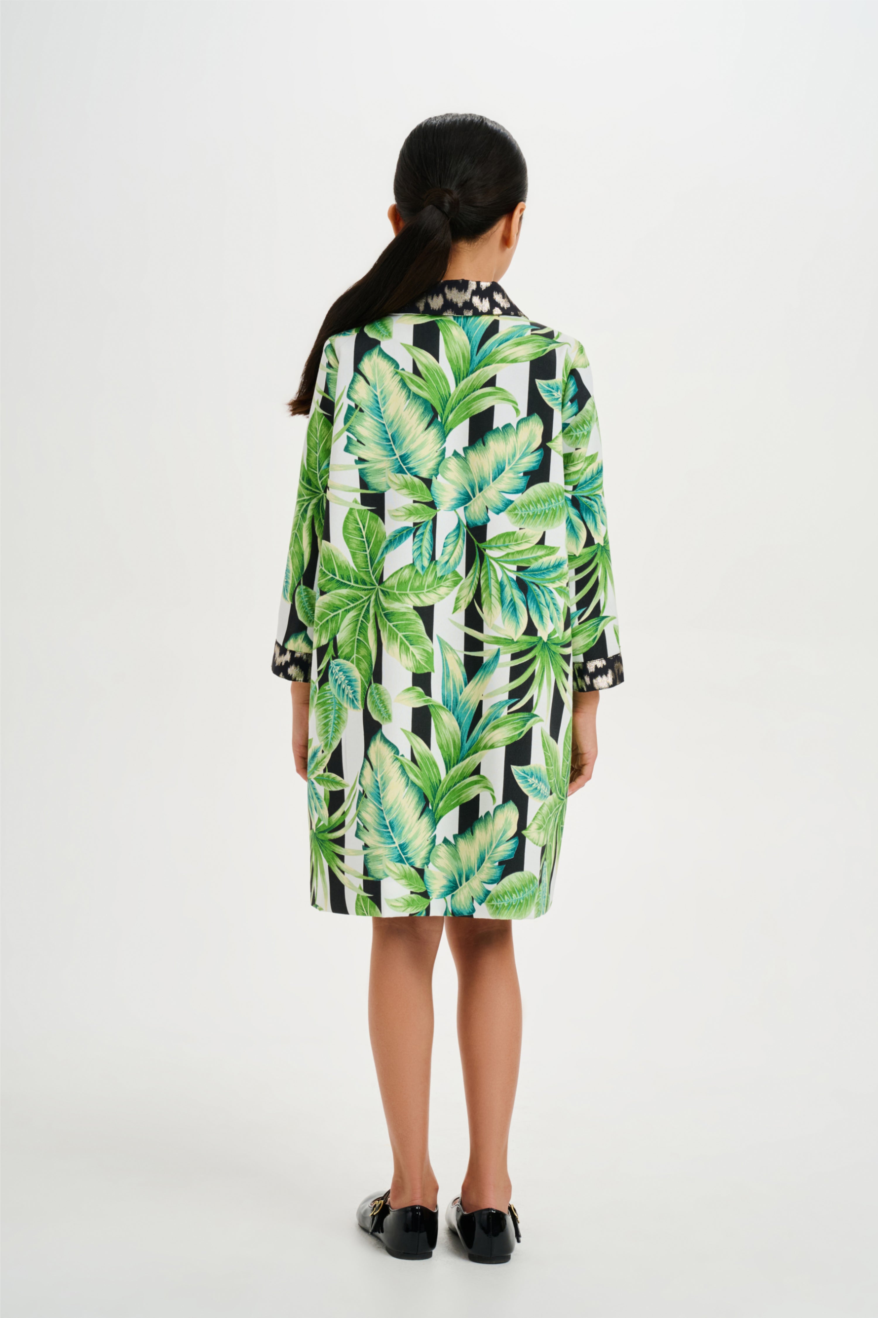 Abstract Tropical Coat Dress
