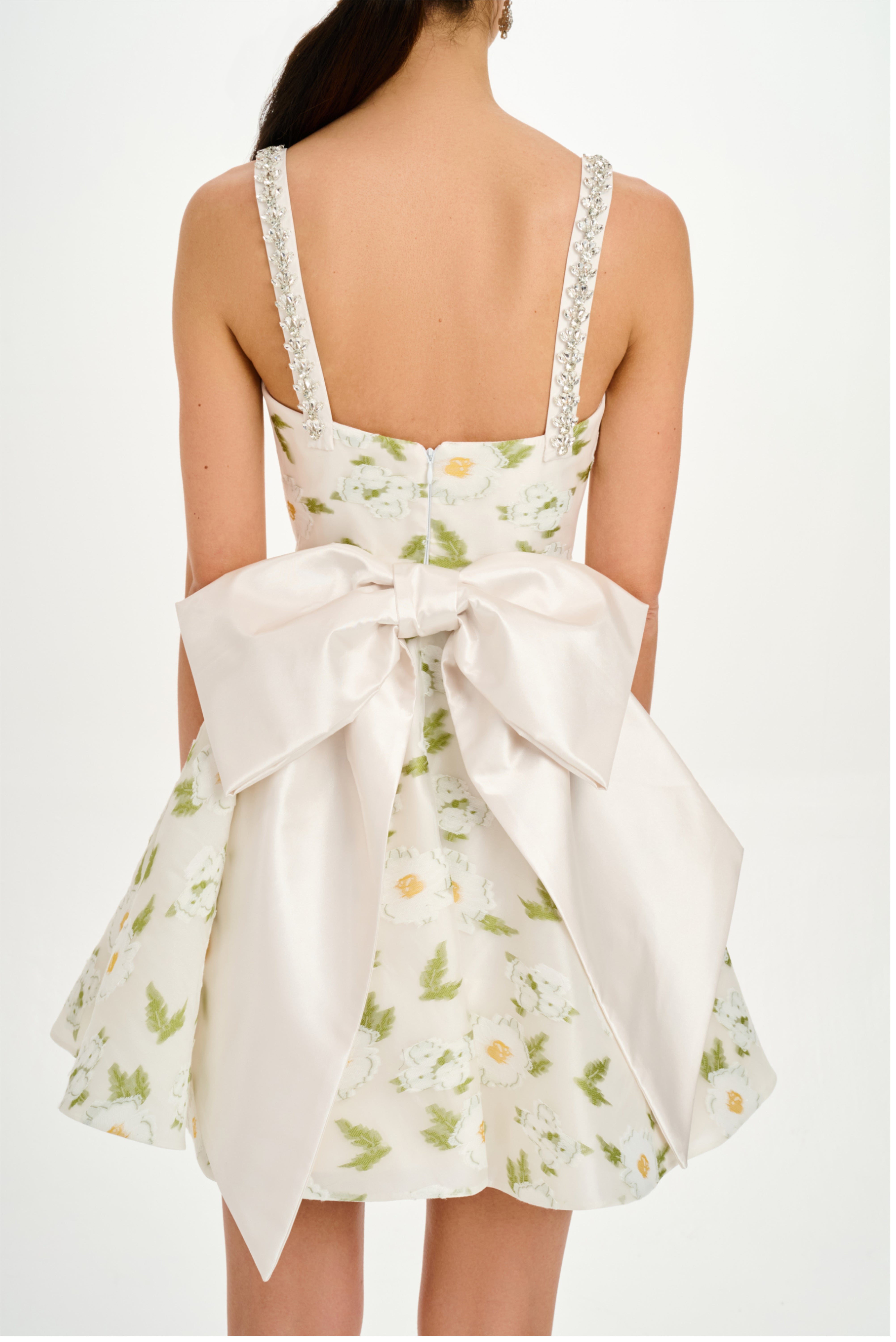 Embroidered Daisy Flower Organza Sweetheart Dress