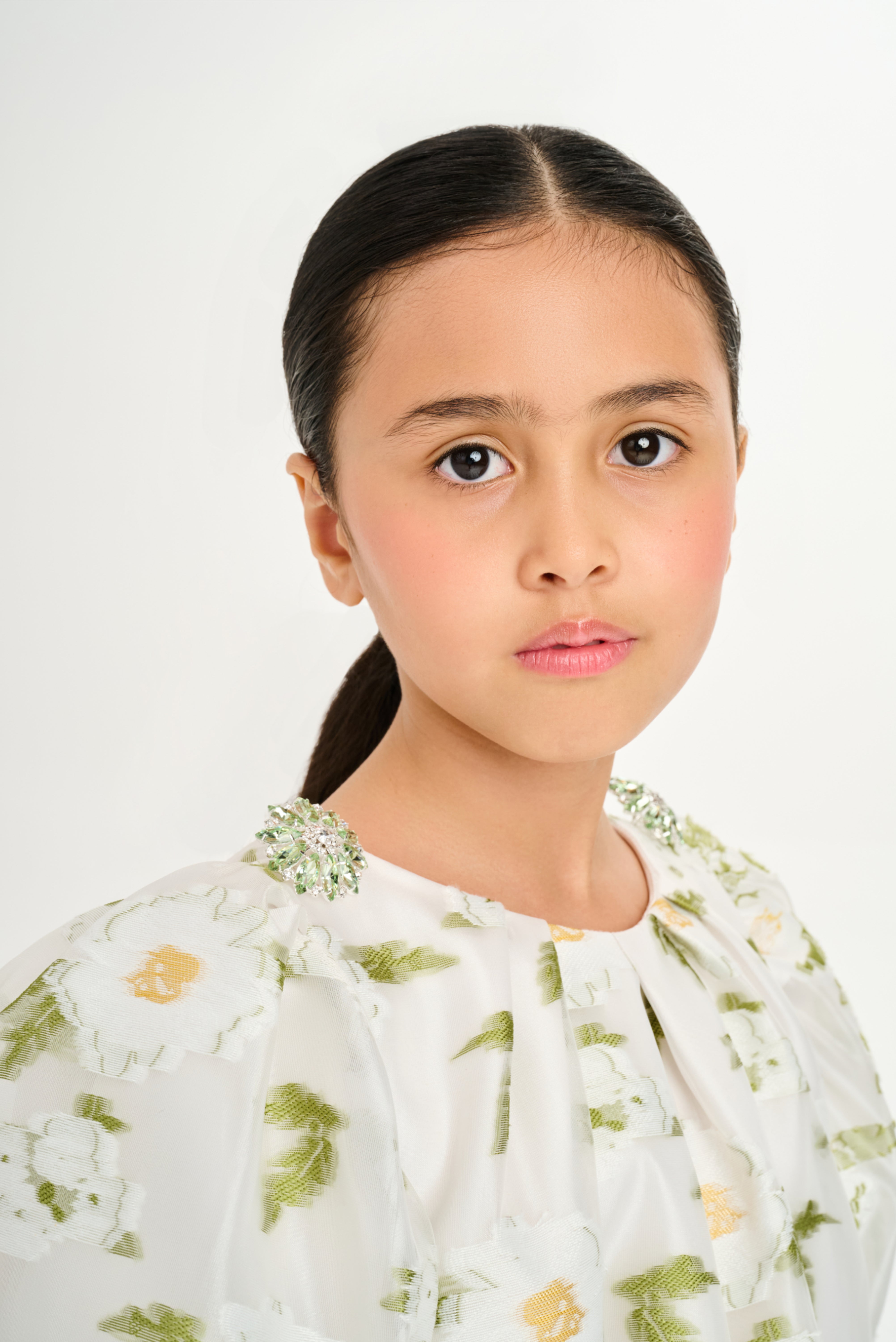 Embroidered Daisy Flower Organza Dress