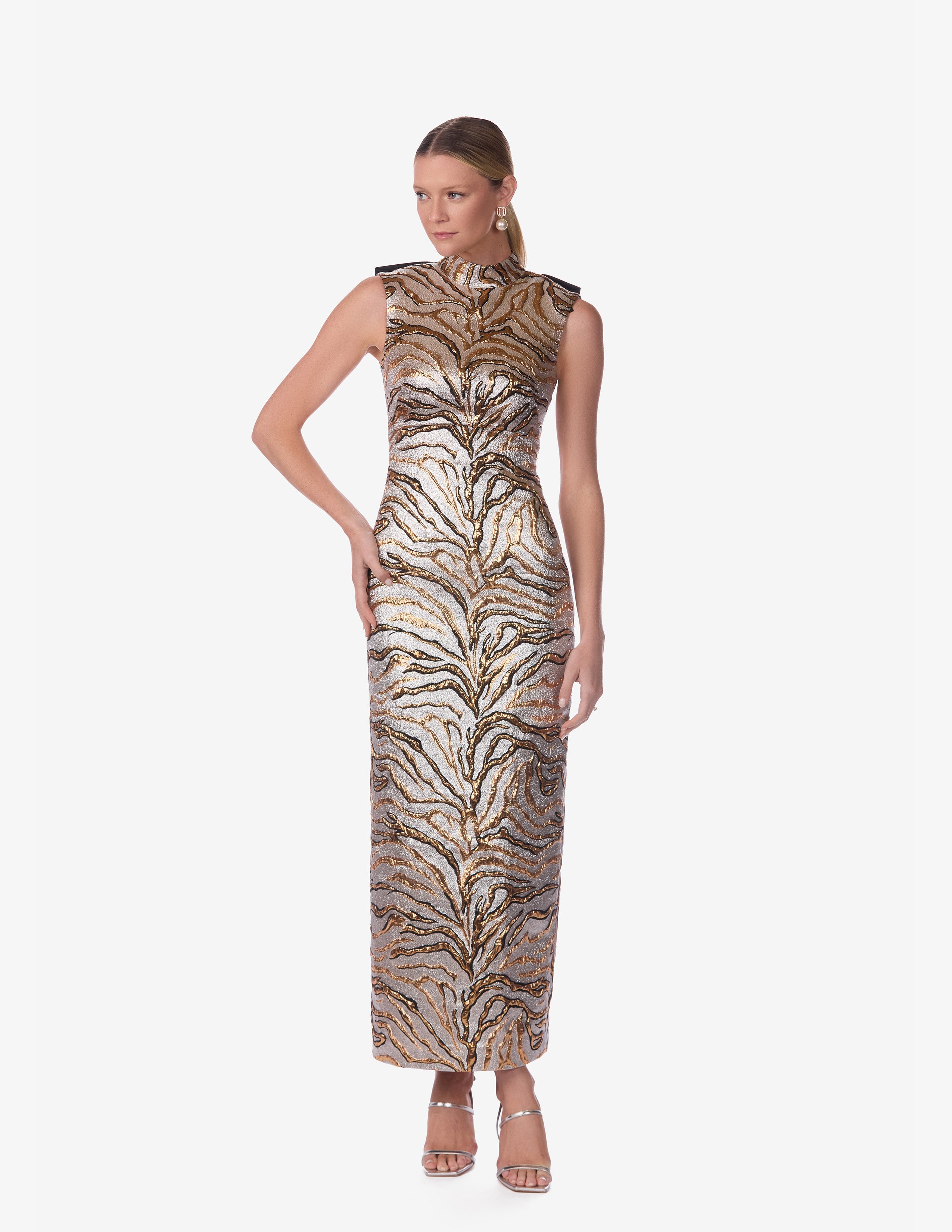 Tailored Metallic Zebra Dress