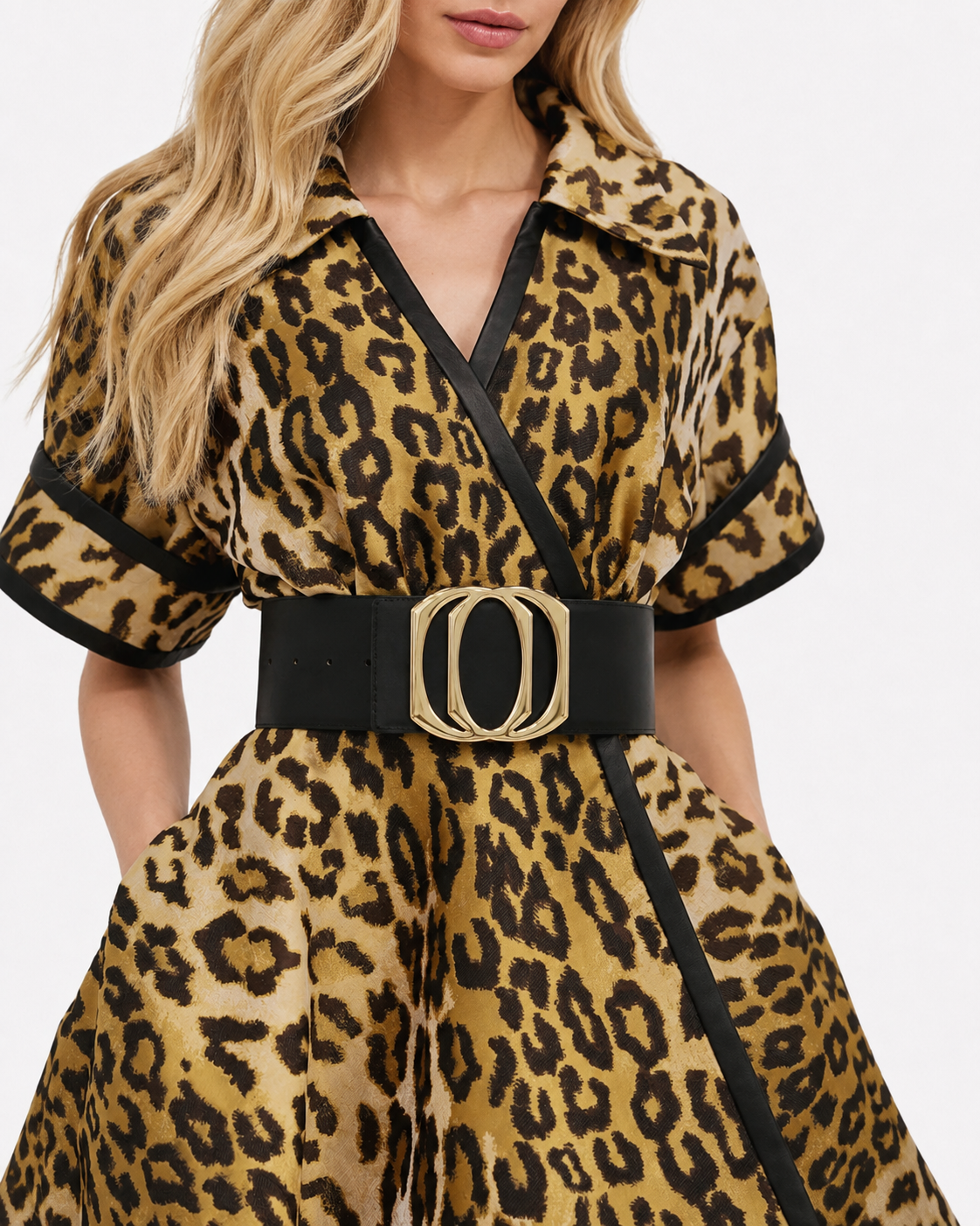Leopard Mikado Mini Dress